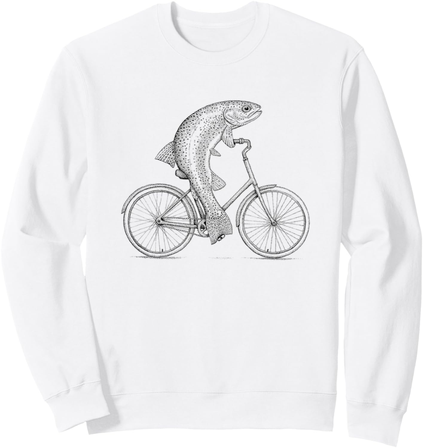Mountain Bike trout fishing bicycle Sweatshirt - Sweatshirt | White
