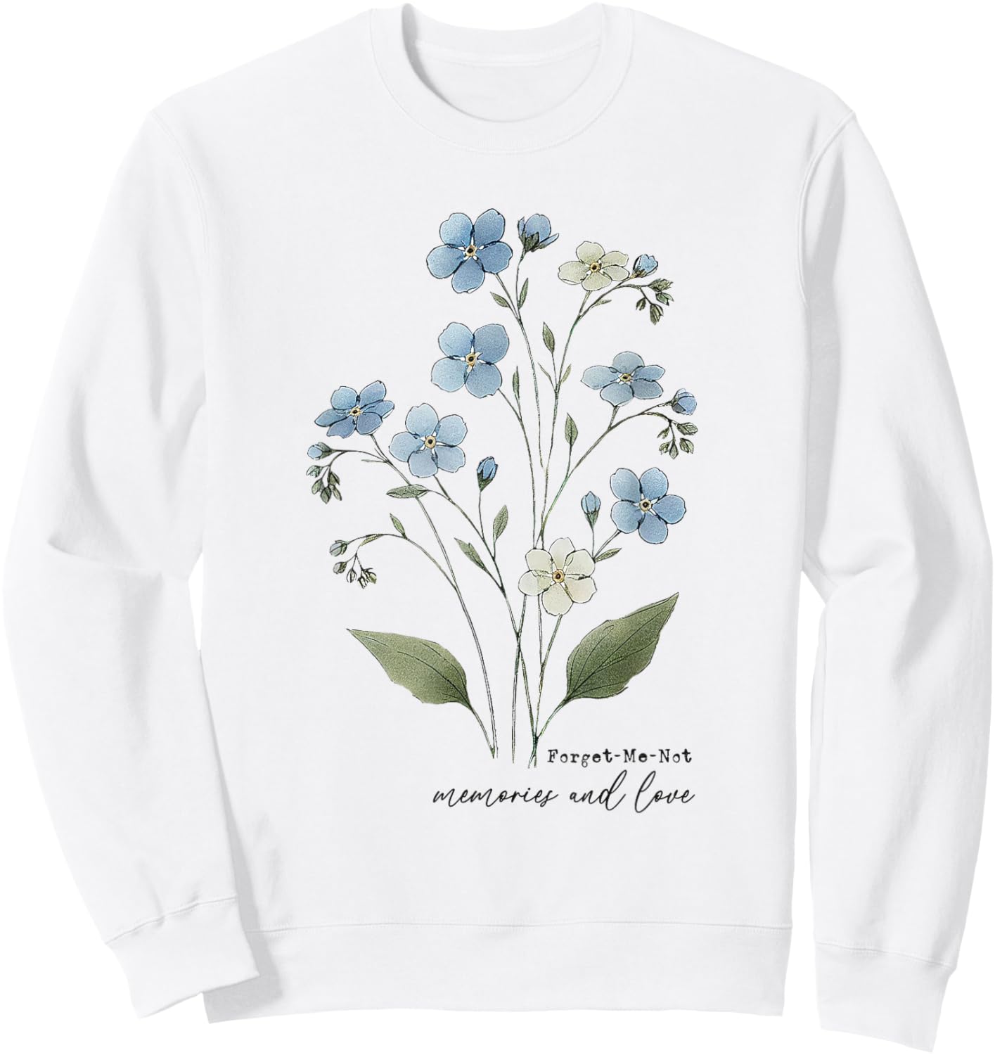 Vergissmeinnicht Blumendesign, elegante botanische Illustration Sweatshirt - Sweatshirt | White