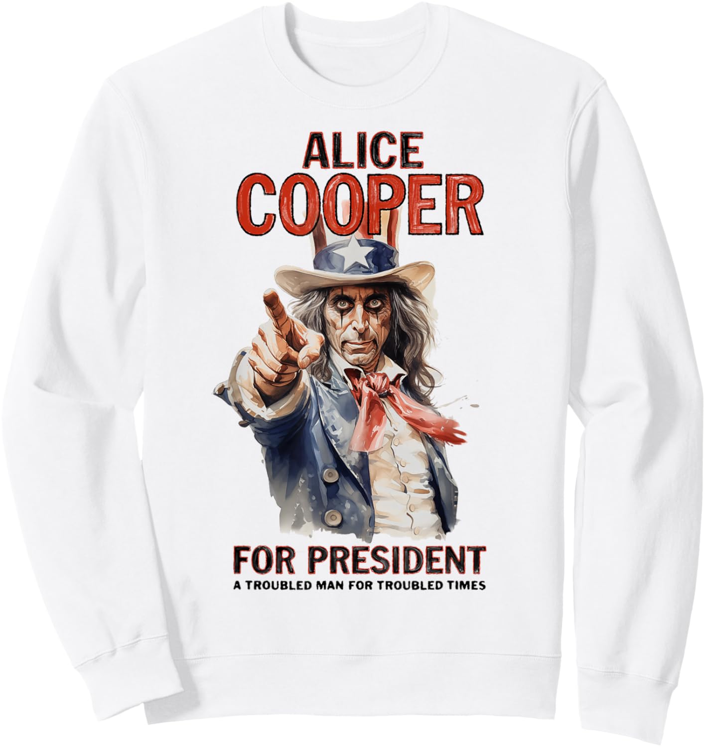 Alice Cooper – Presidential Portrait Sweatshirt - Sweatshirt | White