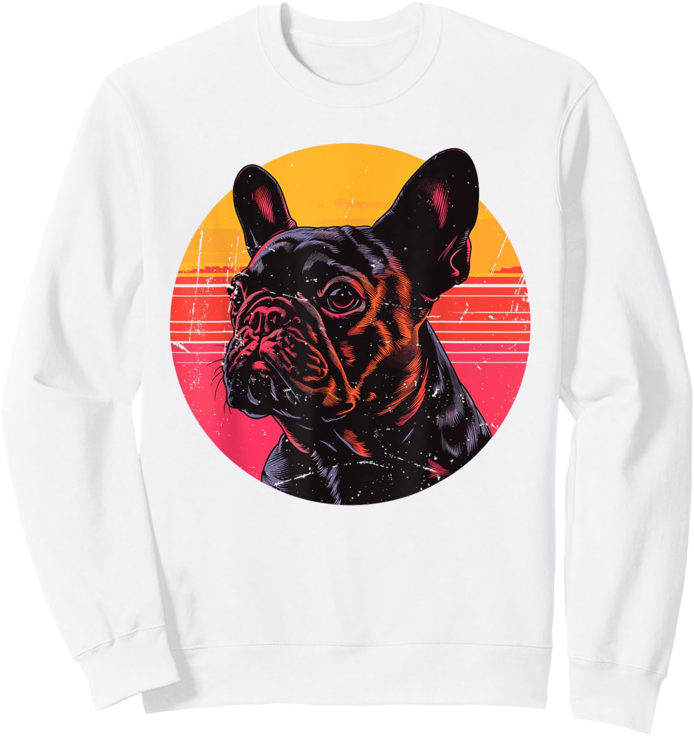 Retro French Bulldog Dog Lovers Gift Vintage Frenchie Owner Sweatshirt - Sweatshirt | White