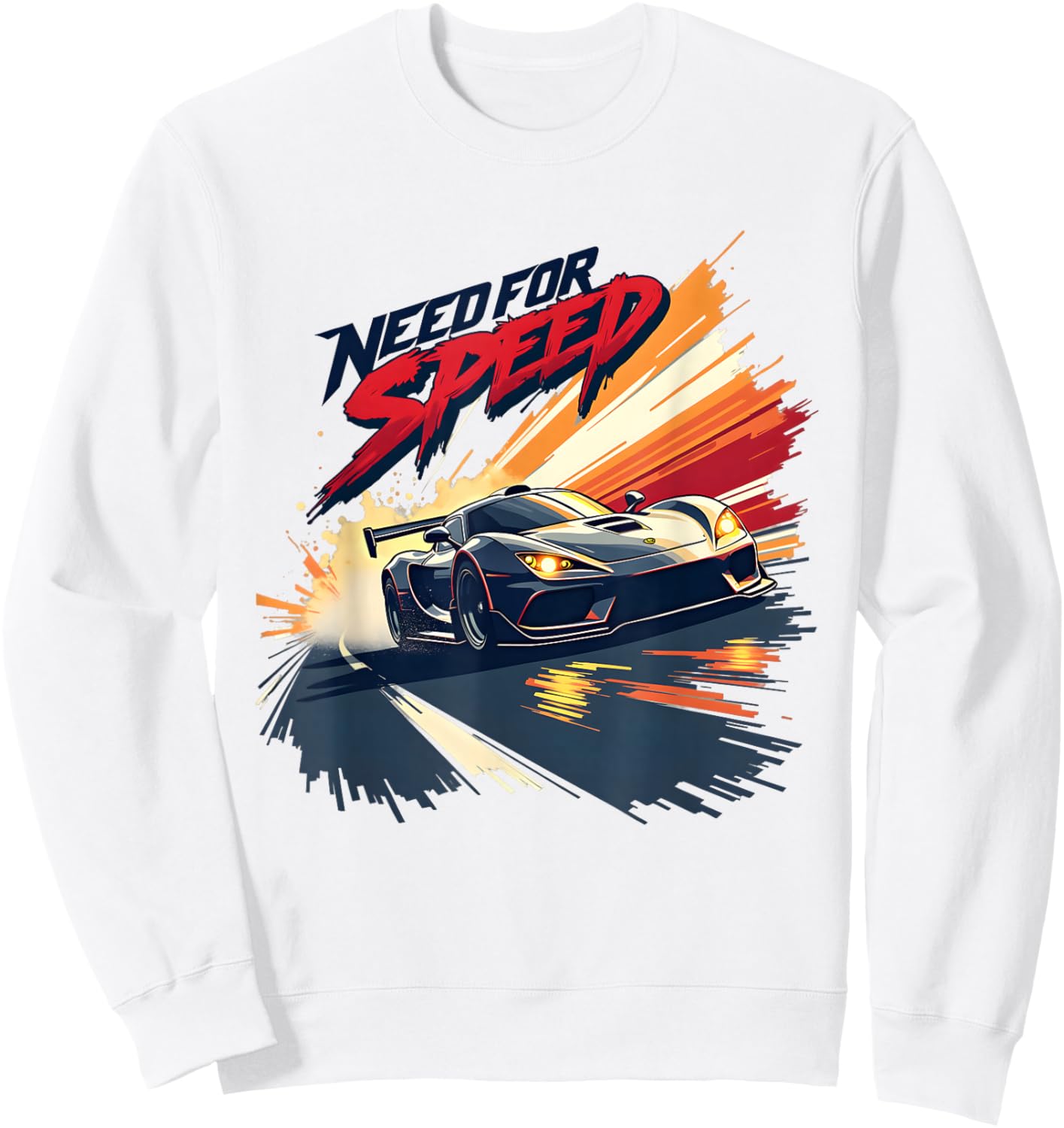 Need for Speed High-Octane Racing Graphic Design Sweatshirt - Sweatshirt | White
