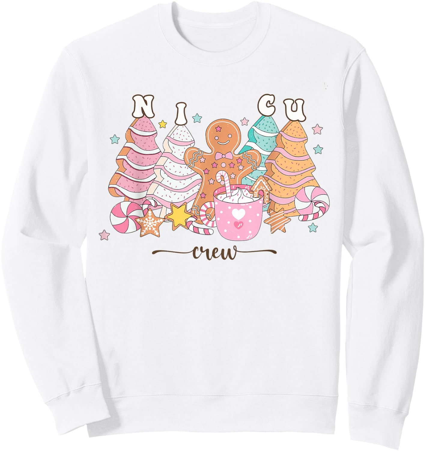 NICU Nurse Xmas Gingerbread Neonatal Intensive Care Unit Sweatshirt - Sweatshirt | White