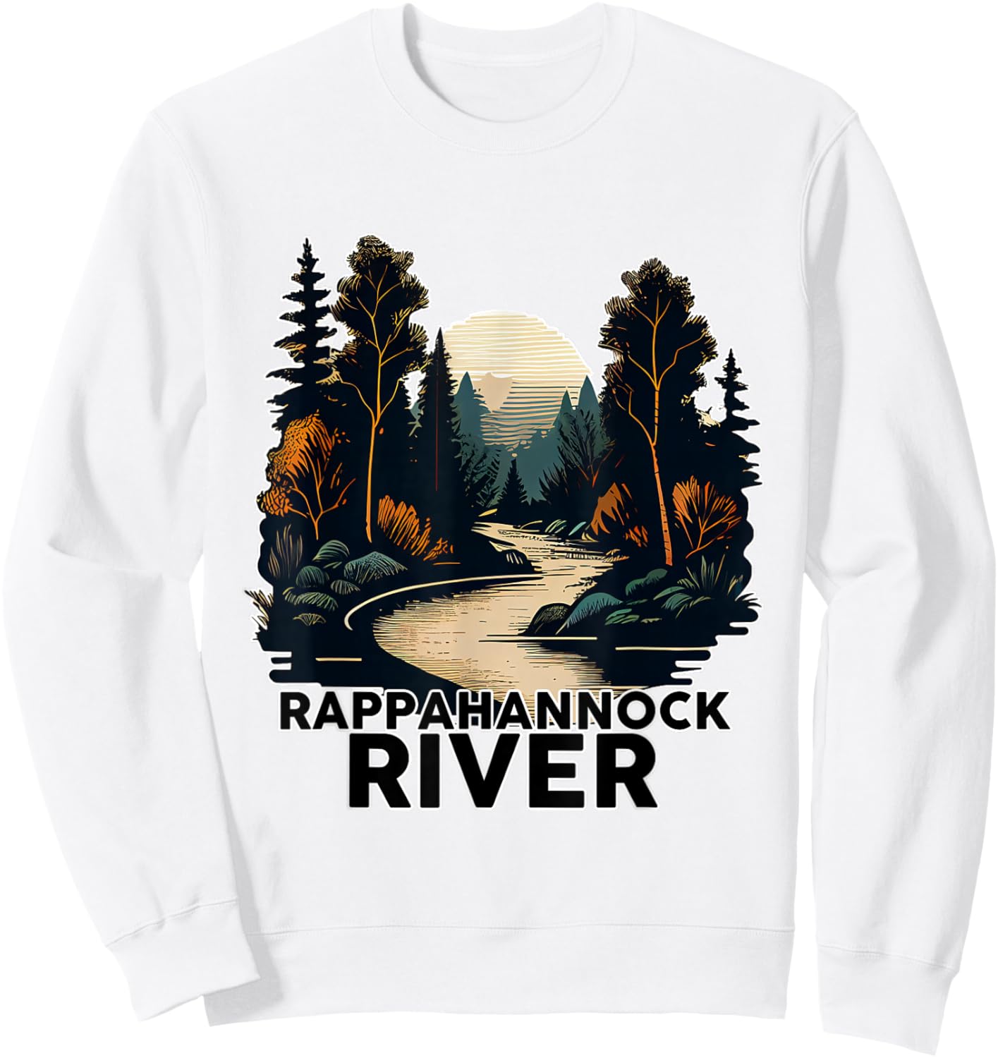 Rappahannock River Retro River Rappahannock Sweatshirt - Sweatshirt | White