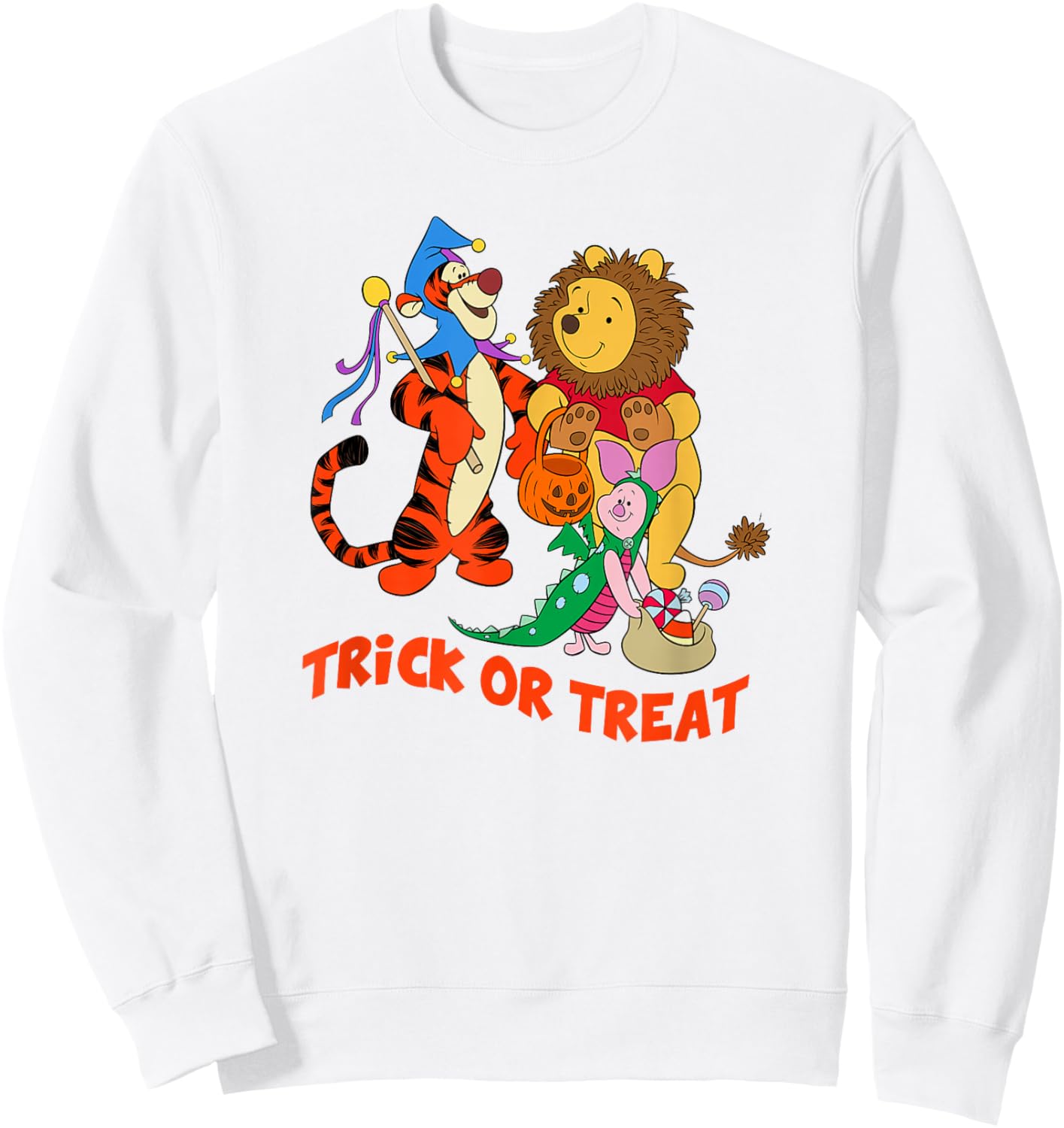 Disney Winnie The Pooh Halloween Group Shot Trick Or Treat Sweatshirt - Sweatshirt | White