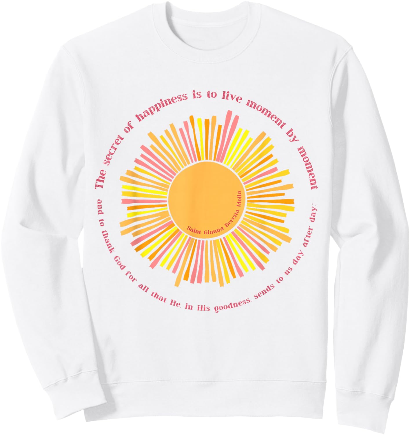 Saint Gianna Beretta Molla Catholic Sweatshirt - Sweatshirt | White