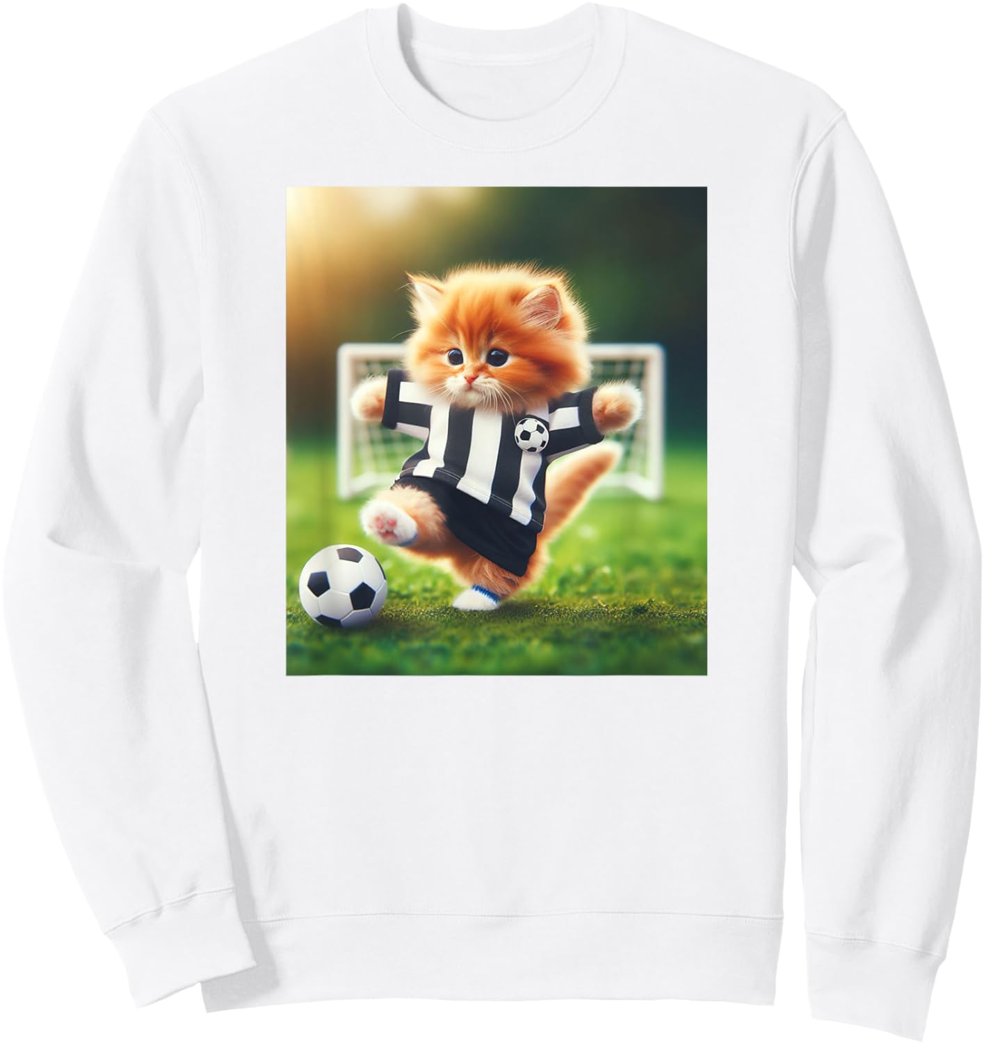 Soccer Referee Cat Men Women Kids Sweatshirt - Sweatshirt | White