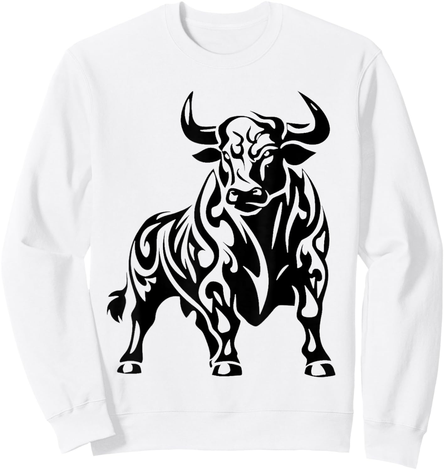Wild and Powerful Bull - Majestic pattern Sweatshirt - Sweatshirt | White