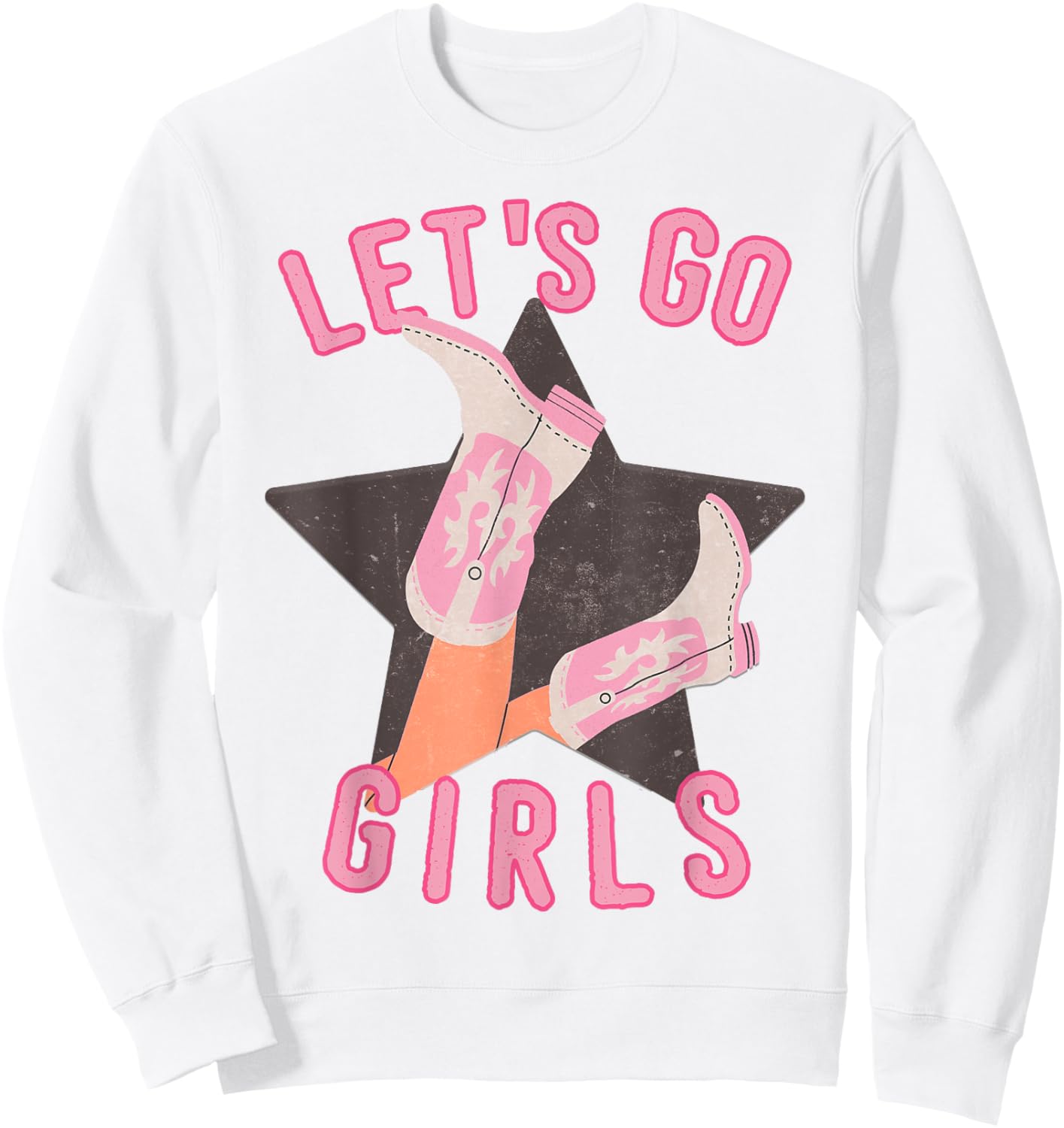 Western Let's Go Girls Bridal Bachelorette Party Matching Sweatshirt - Sweatshirt | White