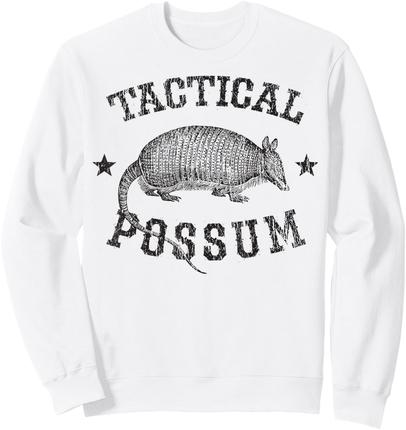 Tactical Possum Armadillo Animal Pun Texas Funny Sweatshirt - Sweatshirt | White
