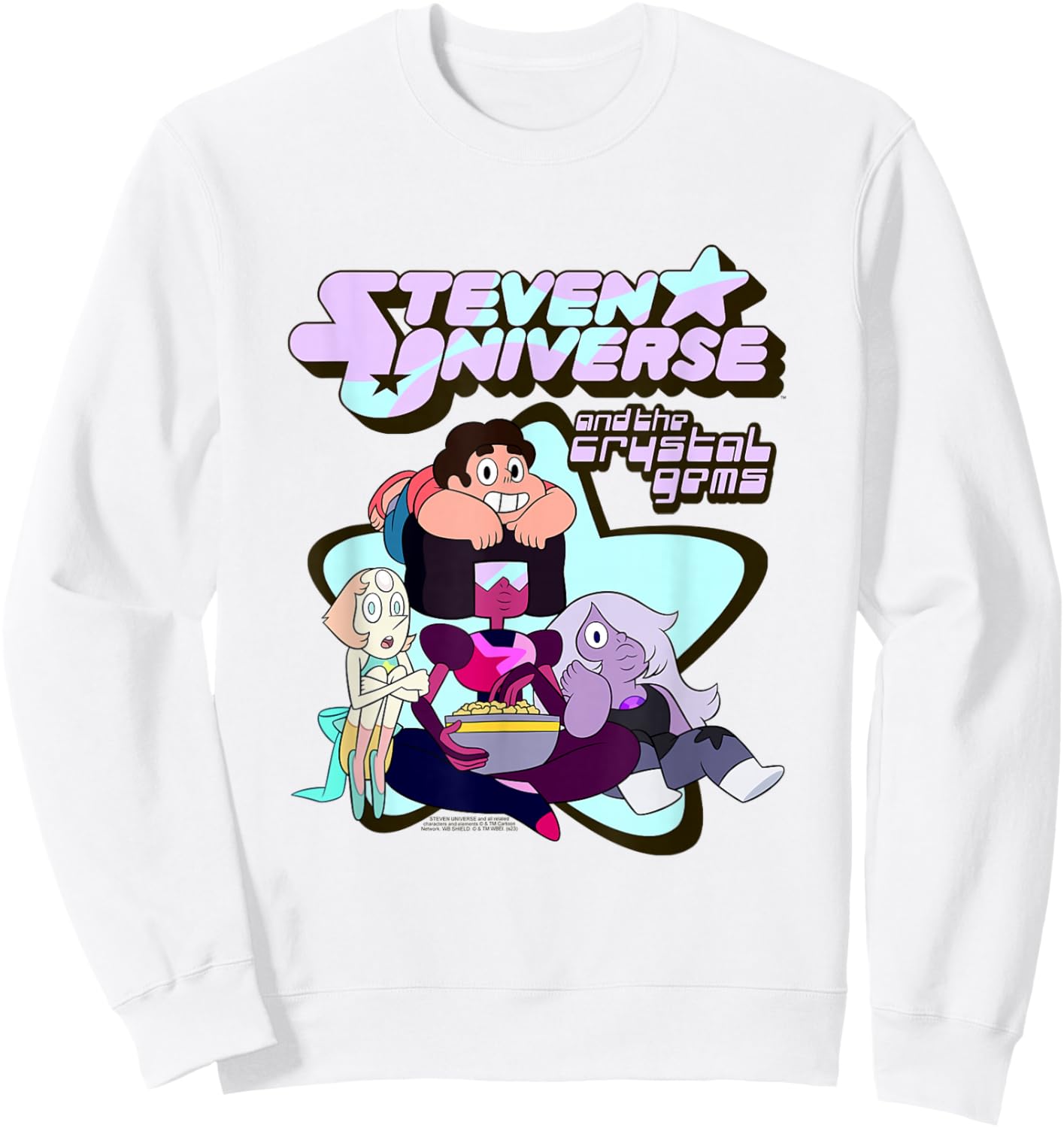 Steven Universe The Crystal Gems Star Photo Cartoon Sweatshirt - Sweatshirt | White