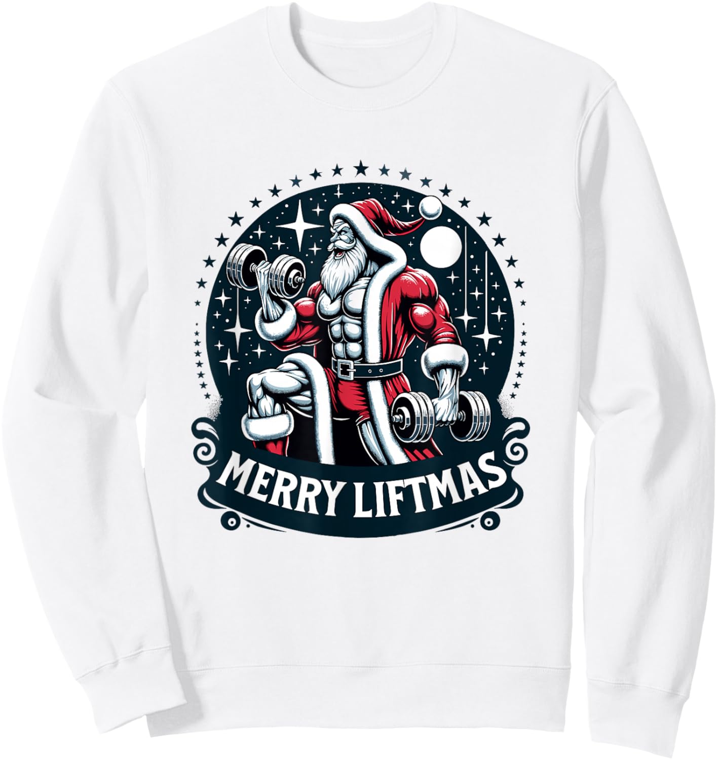Swole Santa's Merry Liftmas, Buff Santa's Sweatshirt - Sweatshirt | White