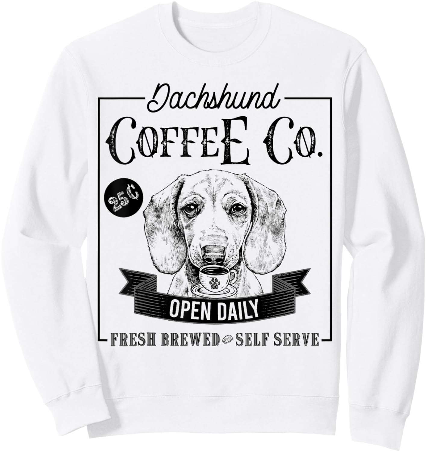 Retro Dachshund Coffee Funny Wiener Dog Mom Coffee Lover Women Kids Sweatshirt - Sweatshirt | White