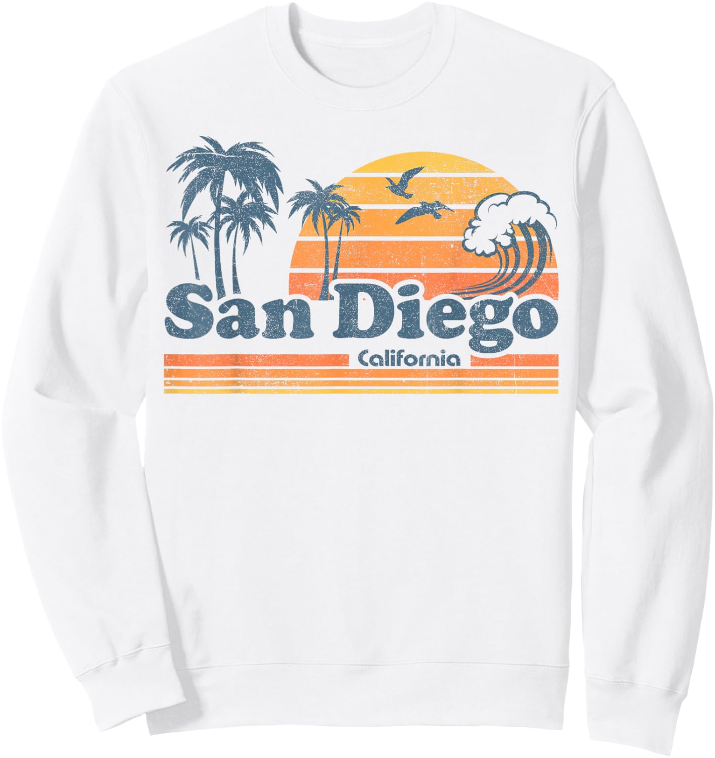 San Diego California Beach Vacation Cute Vintage Cali Retro Women Girls Kids Sweatshirt - Sweatshirt | White