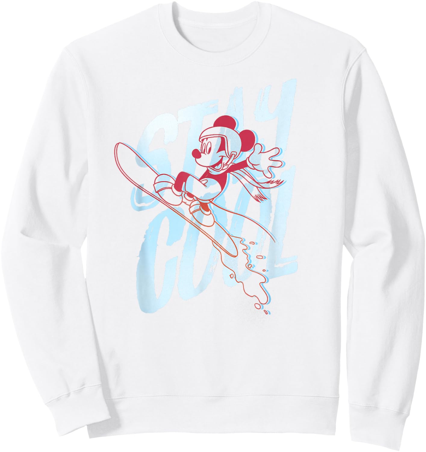 Disney Mickey Mouse Stay Cool Snowboarding Sweatshirt - Sweatshirt | White