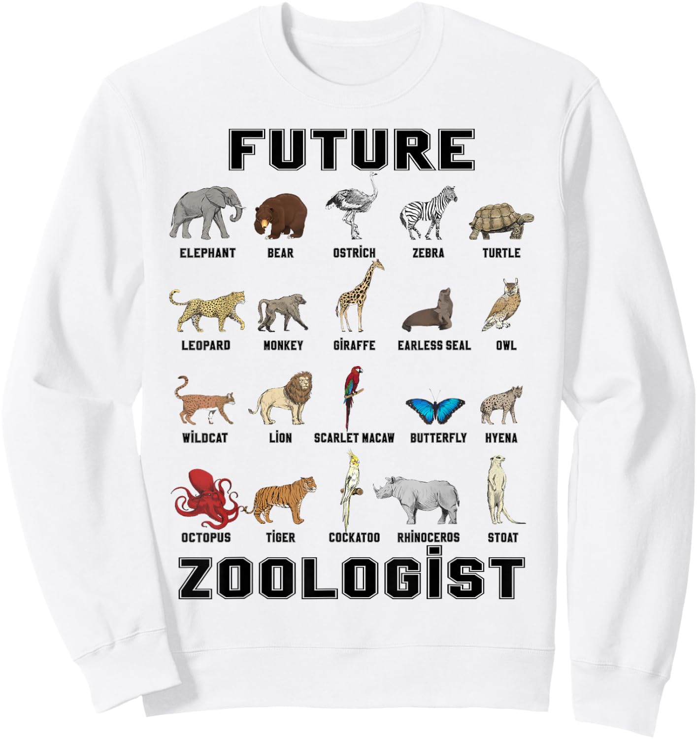 Kids Future Zoologist Funny Birthday T Shirt Sweatshirt - Sweatshirt | White