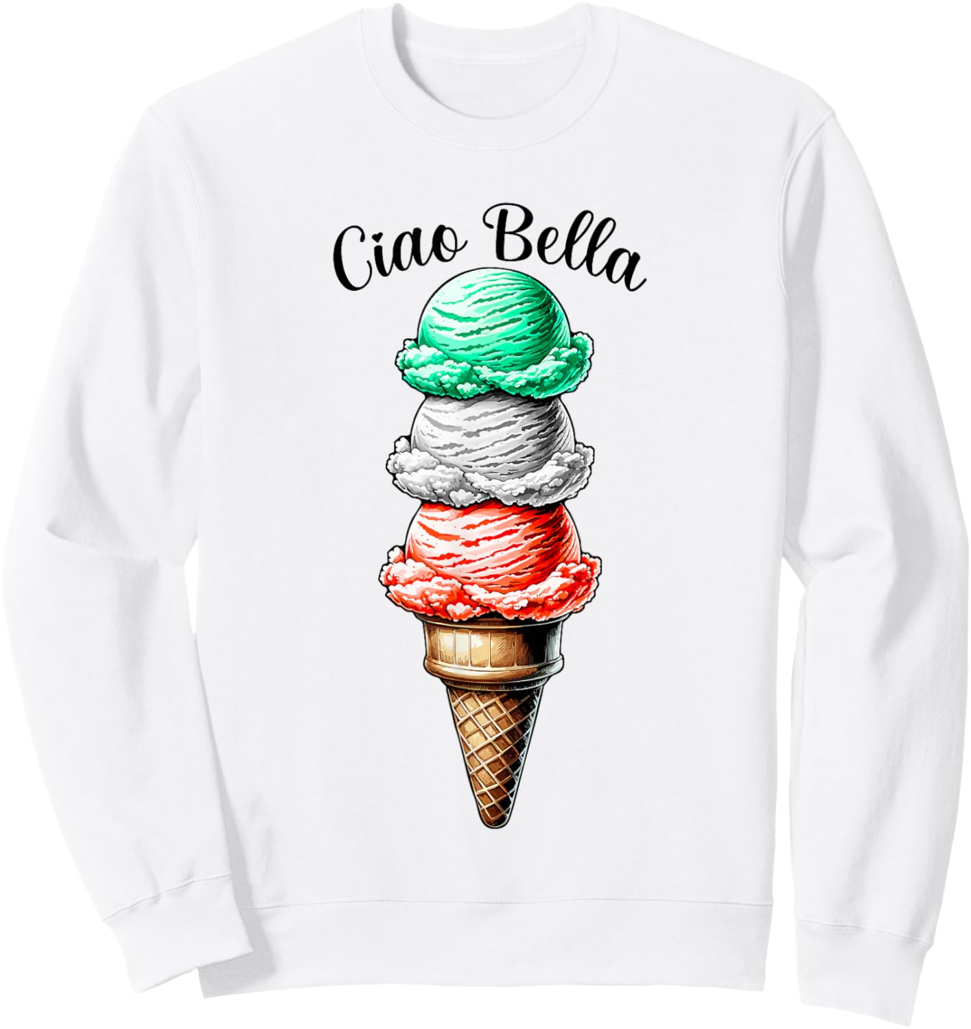 Italian Ice Cream Ciao Bella Sweatshirt - Sweatshirt | White