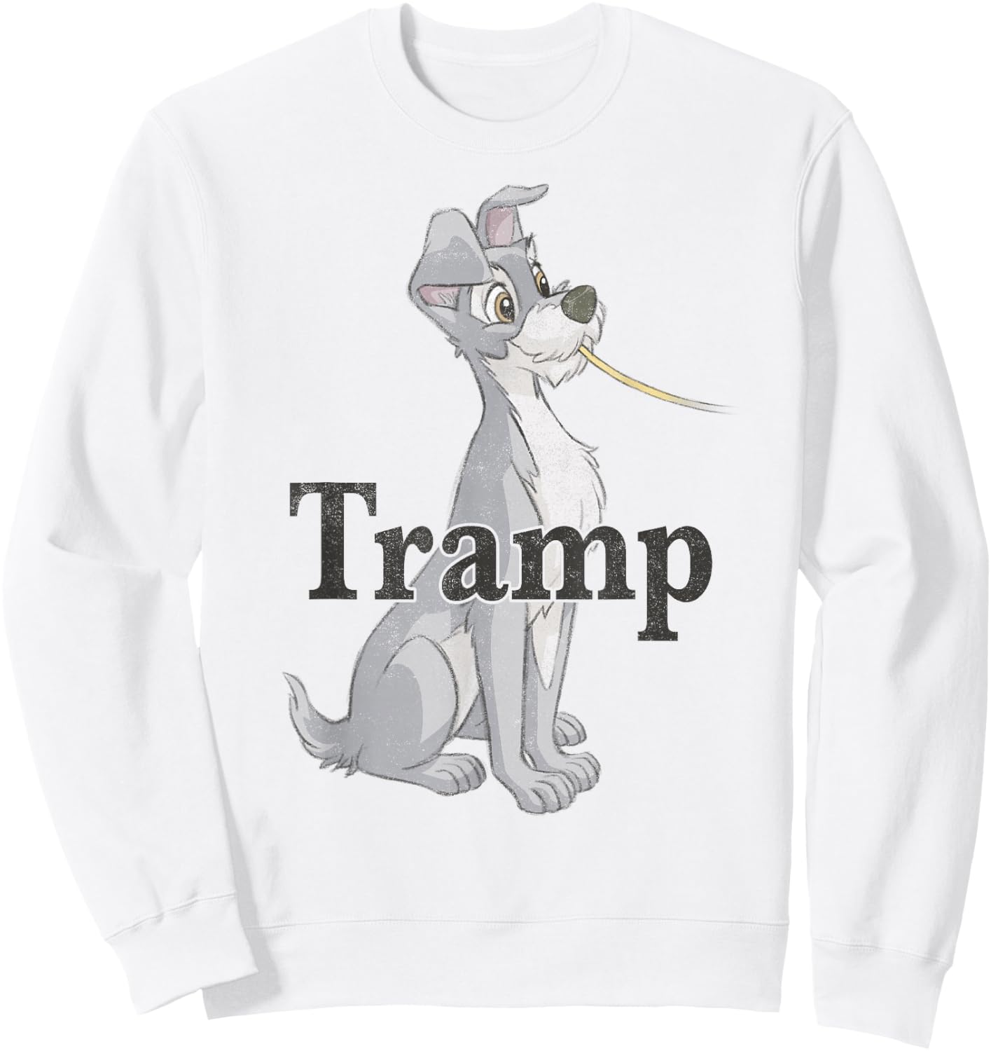 Disney Lady and The Tramp Spaghetti Tramp Couples Sweatshirt - Sweatshirt | White