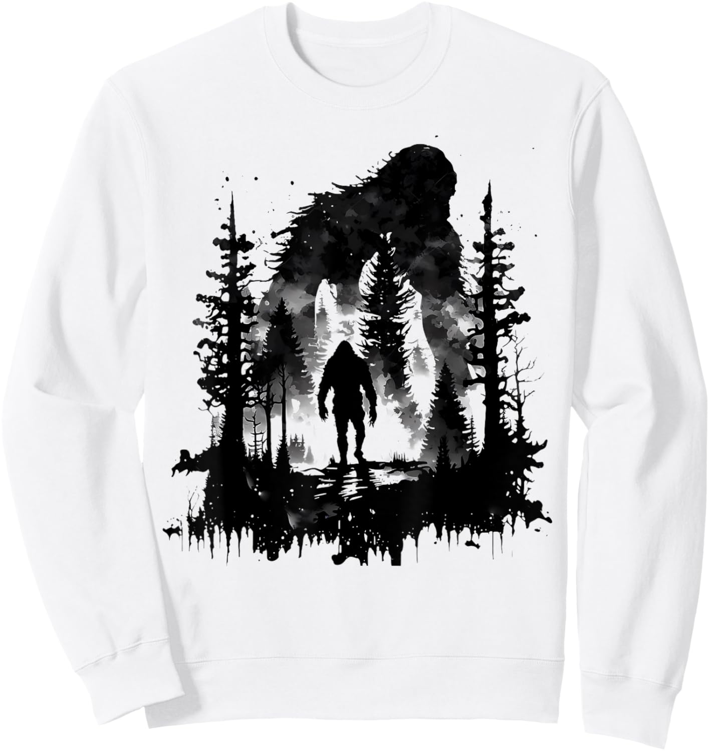 Bigfoot Sasquatch In The Forest Women Kids Sweatshirt - Sweatshirt | White