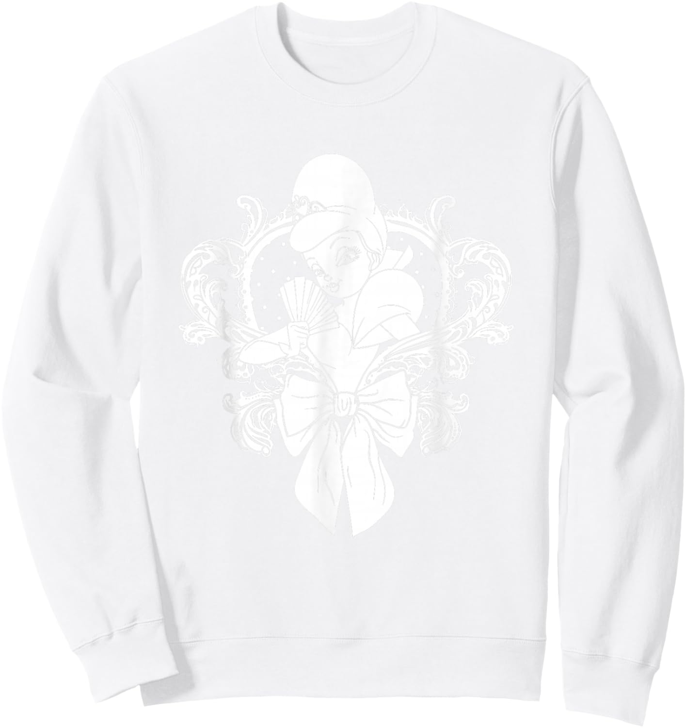 Disney The Princess And The Frog Cute Charlotte Chest Logo Sweatshirt - Sweatshirt | White