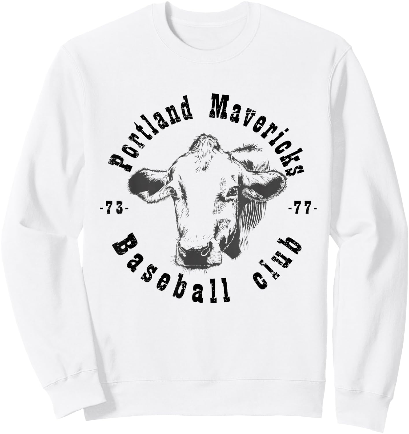 Portland T Shirt Cows Mavericks Baseball Vintage For Sweatshirt - Sweatshirt | White