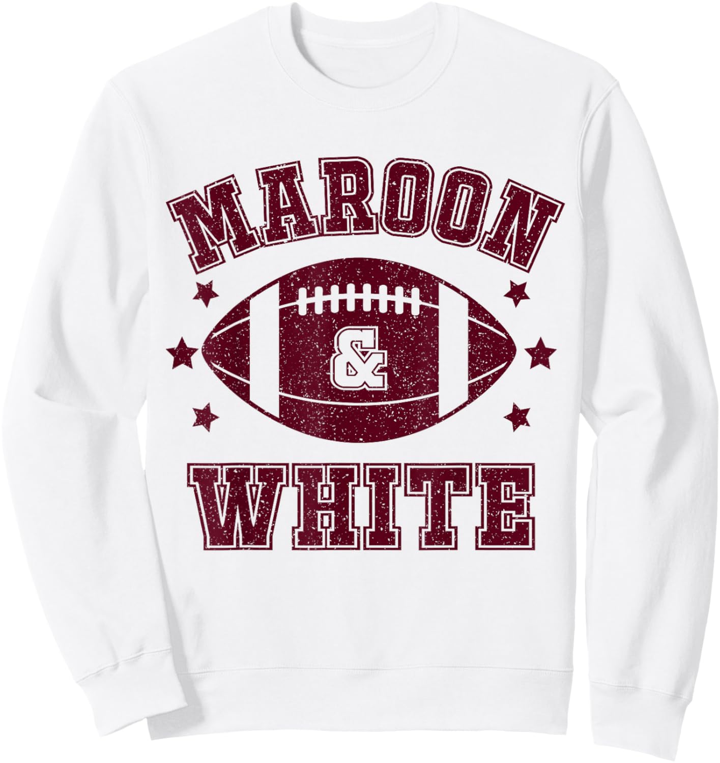 On Gameday Football We Wear Maroon and White School Spirit Sweatshirt - Sweatshirt | White
