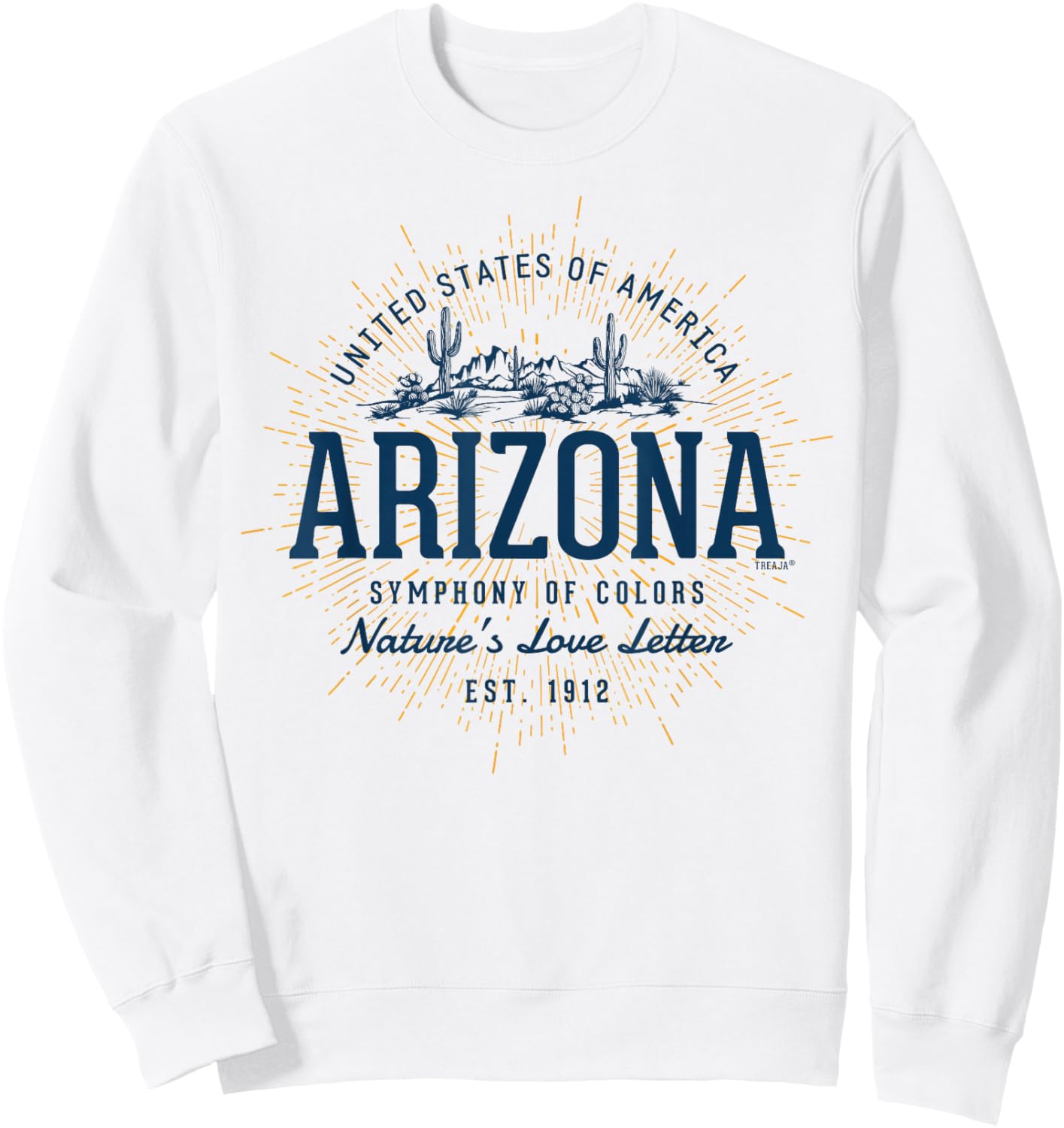 Vintage Styled State of Arizona Retro Sweatshirt - Sweatshirt | White