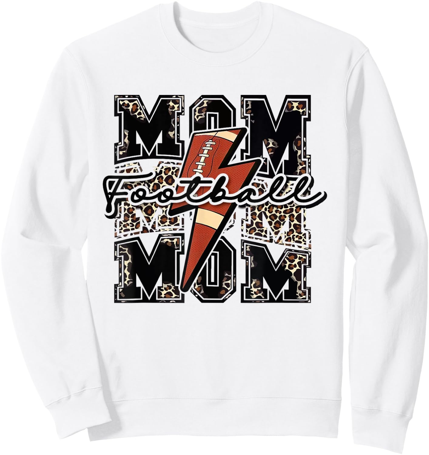 Football Mom Lightning Bolt Leopard Print Game Day Vibes Sweatshirt - Sweatshirt | White