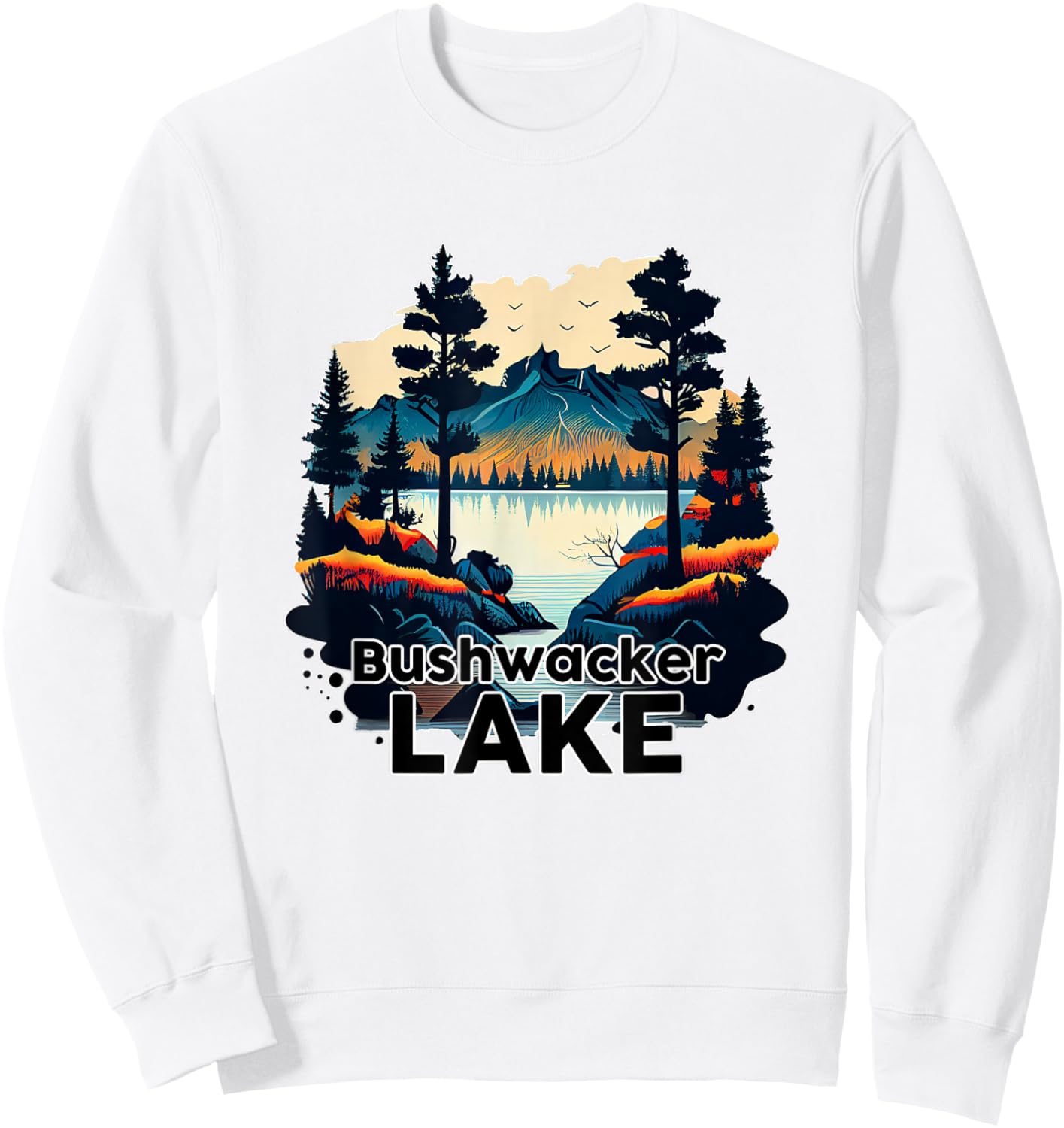 Bushwacker Lake Retro Minimalist Lake Bushwacker Sweatshirt - Sweatshirt | White