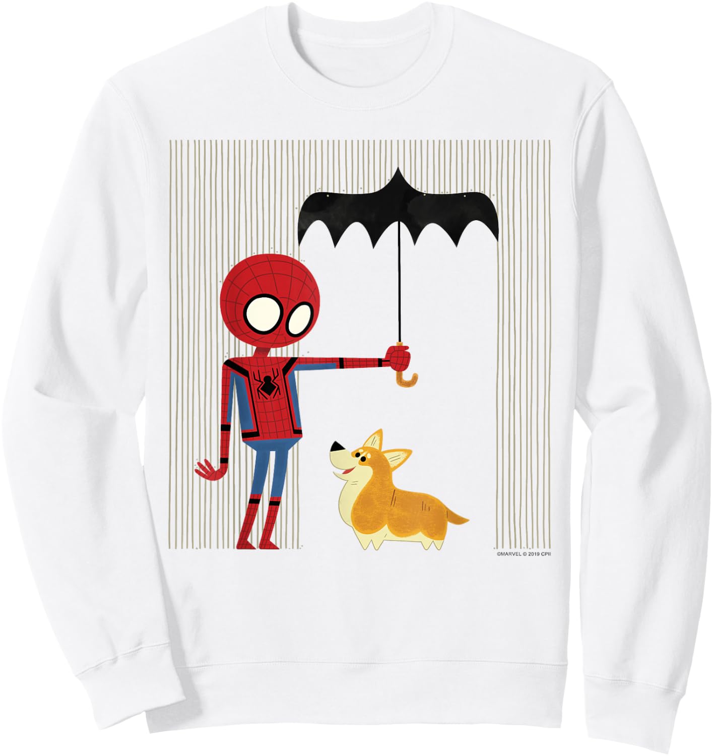 Marvel Spider-Man Far from Home Corgi in The Rain Sweatshirt - Sweatshirt | White
