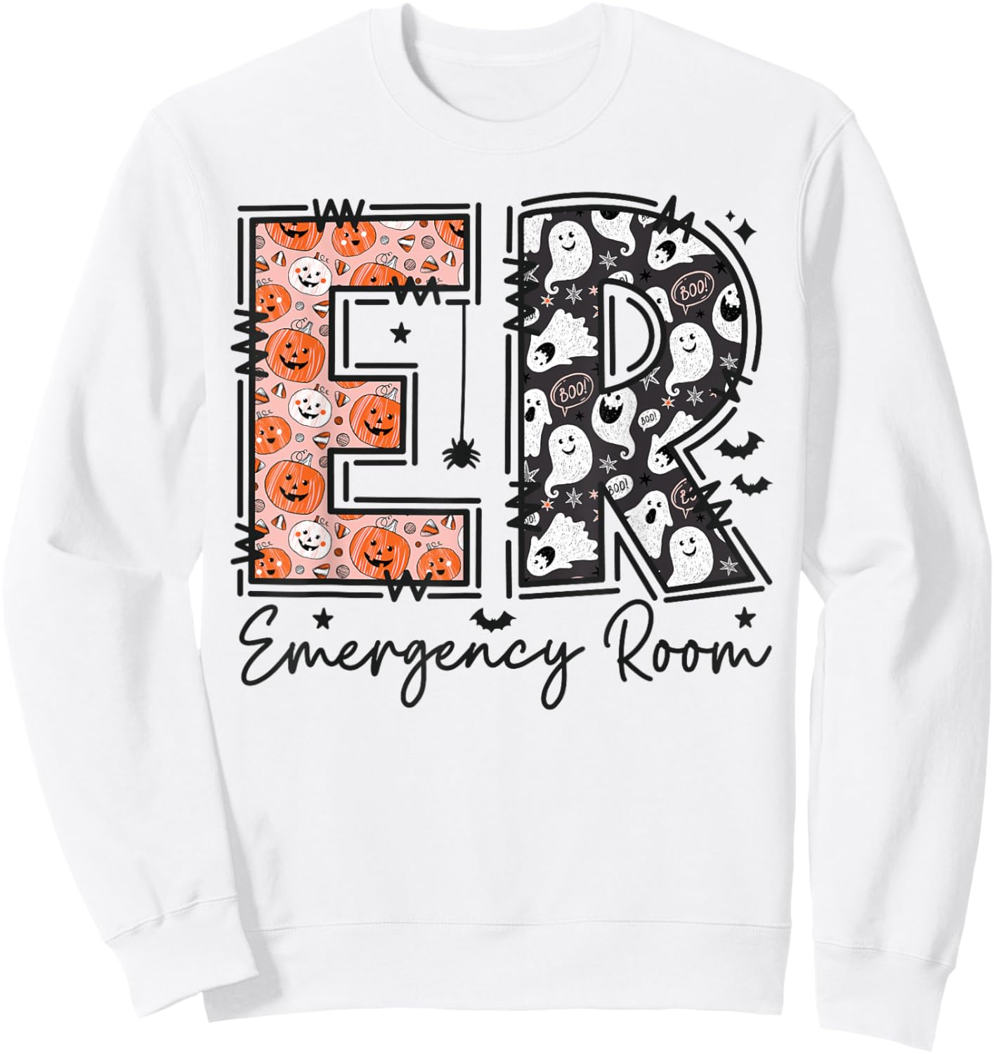 Emergency Room ER Nurse Halloween Emergency Department Sweatshirt - Sweatshirt | White