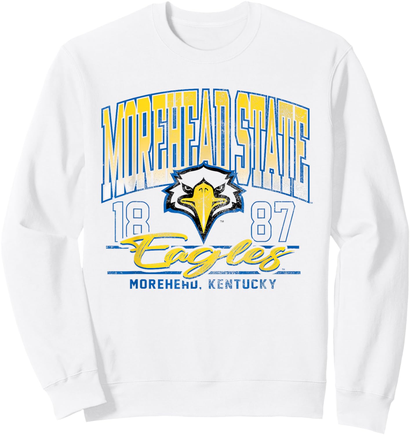 Morehead State Eagles Kicking It White Officially Licensed Sweatshirt - Sweatshirt | White