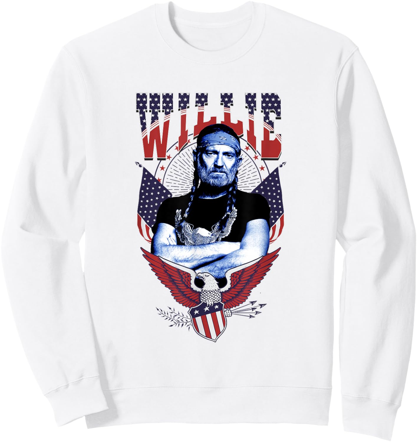 Official Willie Nelson Eagle Sweatshirt - Sweatshirt | White