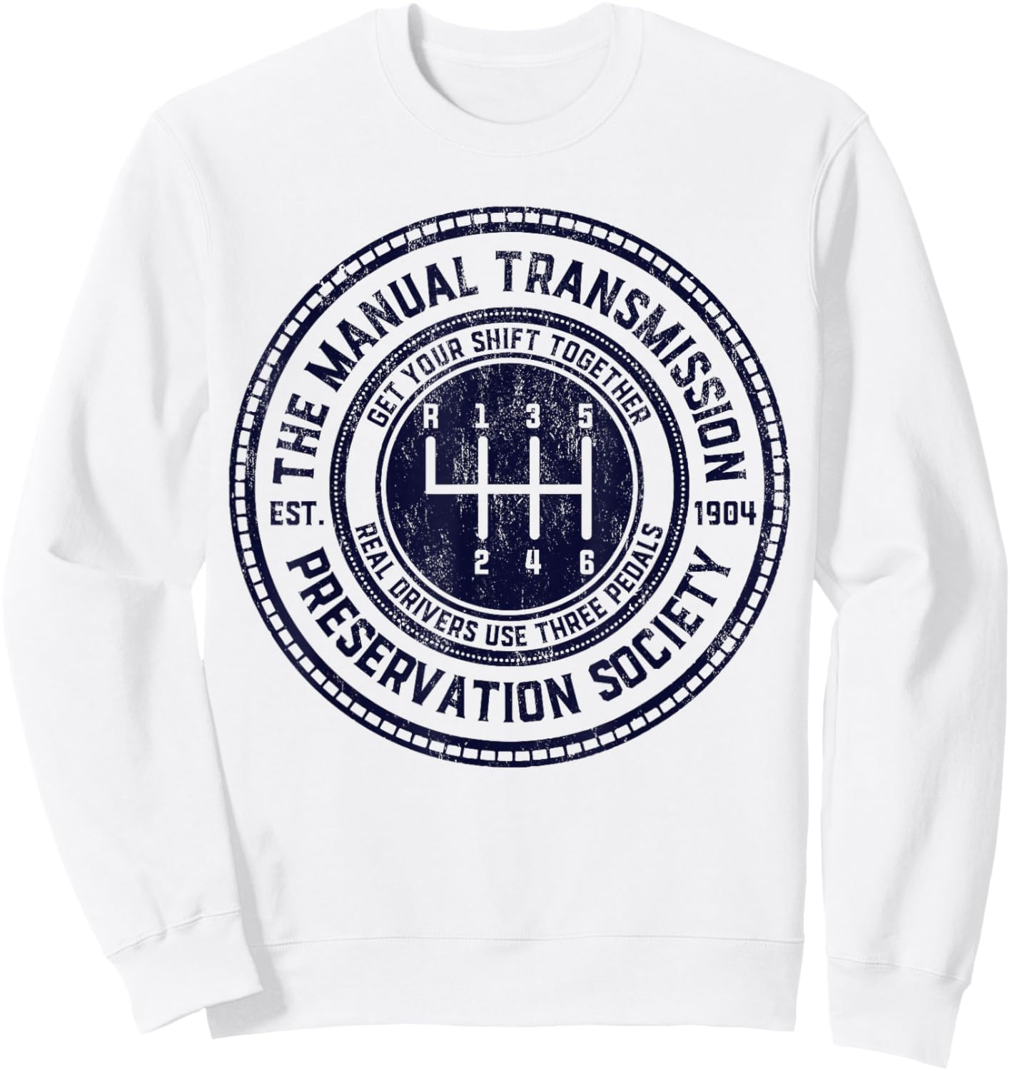 The Manual Transmission Preservation Society Vintage Sweatshirt - Sweatshirt | White