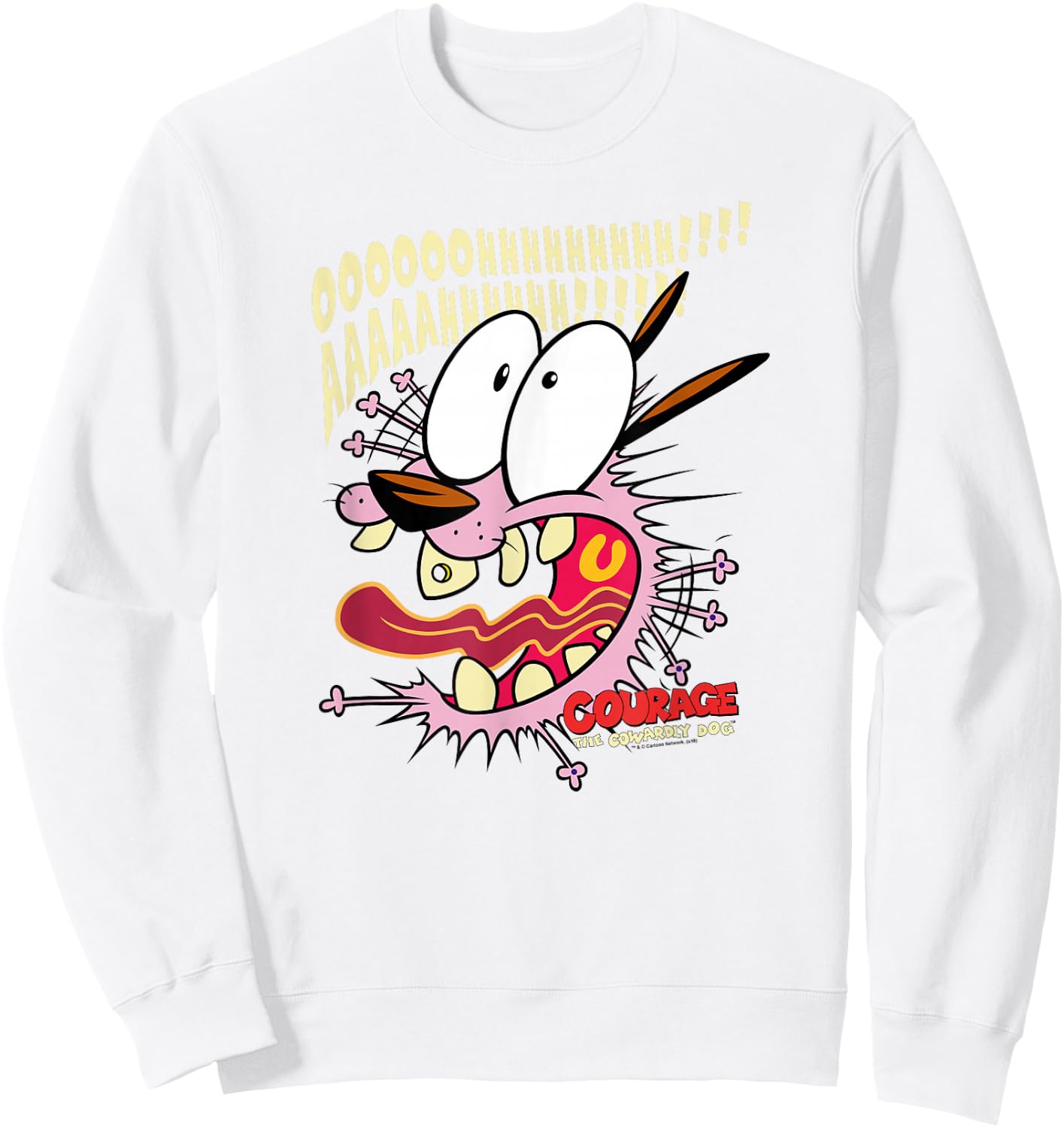 Courage The Cowardly Dog Scaredy Dog Sweatshirt - Sweatshirt | White
