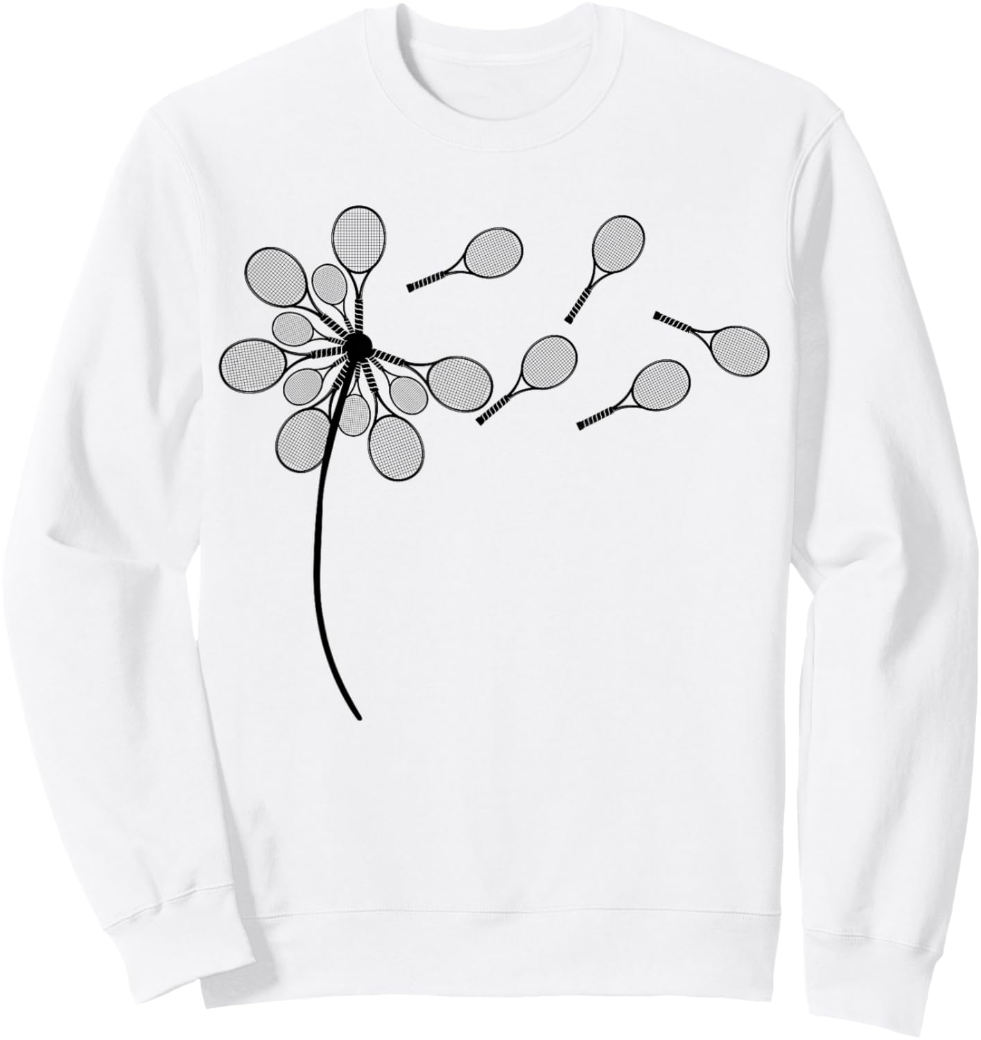 Dandelion Tennis Racket Shirt for Tennis Player Sweatshirt - Sweatshirt | White
