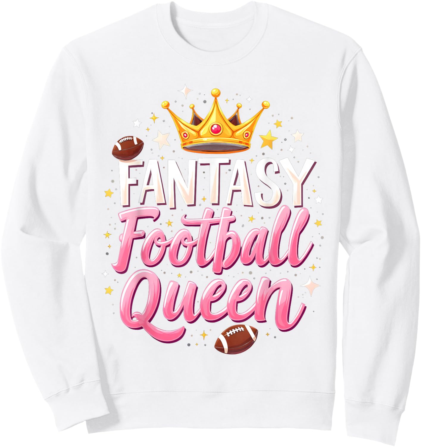 Fantasy Football Queen Women Fantasy Football Funny Women Sweatshirt - Sweatshirt | White