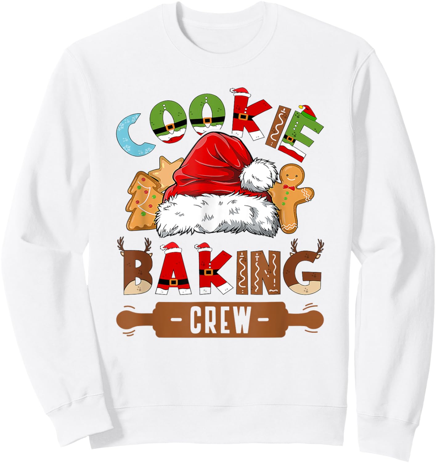 Cookie Baking Crew Pajama Family Christmas Gingerbread Team Sweatshirt - Sweatshirt | White