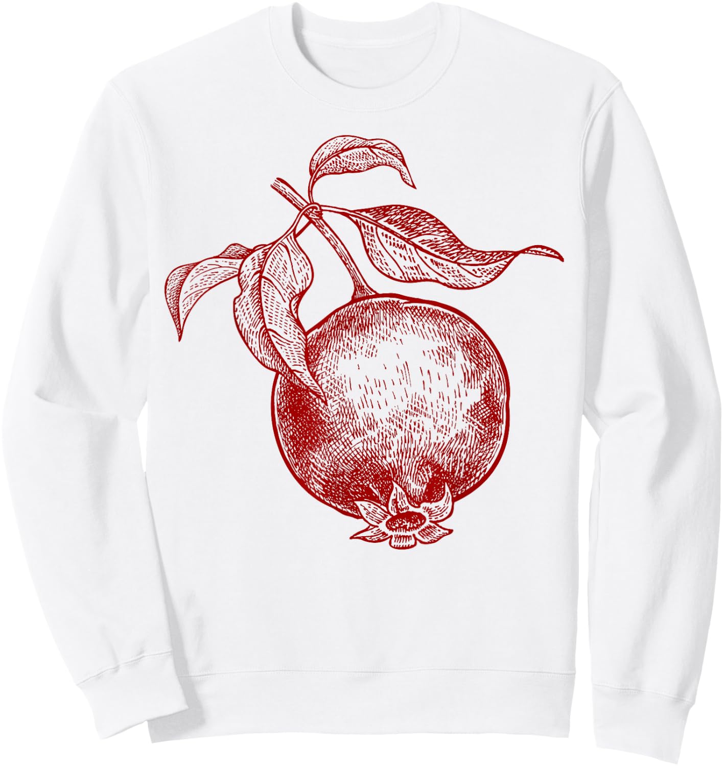Pomegranate Fruit Retro Vintage Graphics - Pomegranate Sweatshirt - Sweatshirt | White