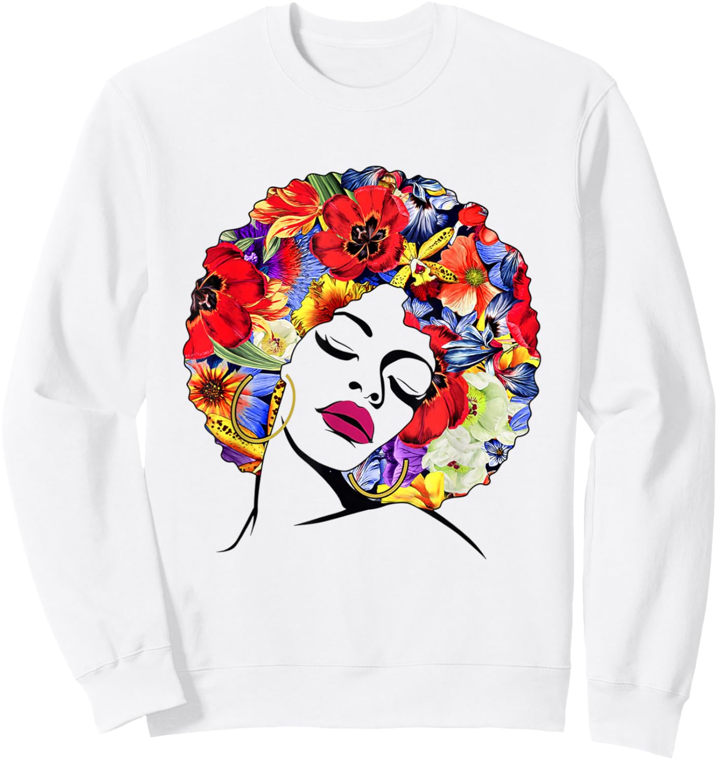 Afro Hair Natural Black History Juneteenth Pride Sweatshirt - Sweatshirt | White