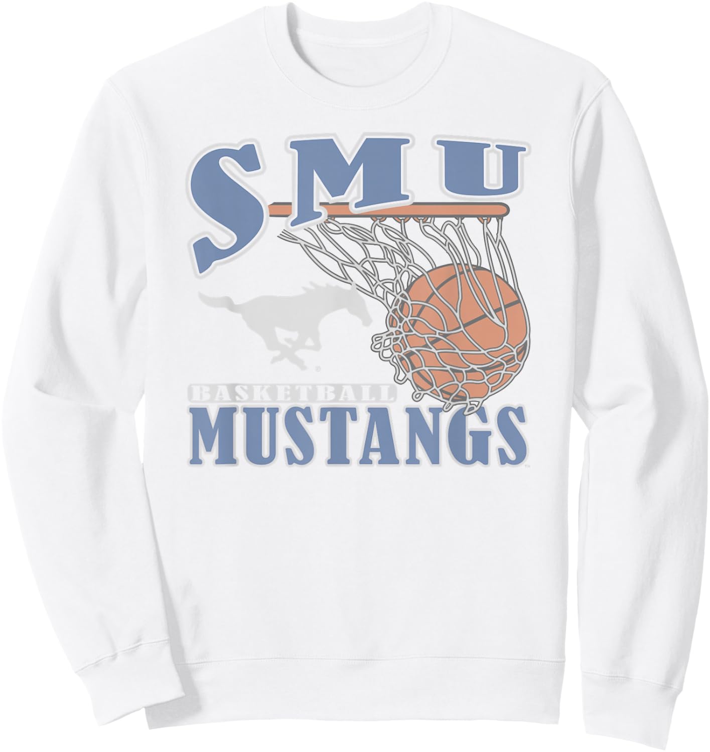 SMU Mustangs Basketball Vintage Lift Red Sweatshirt - Sweatshirt | White