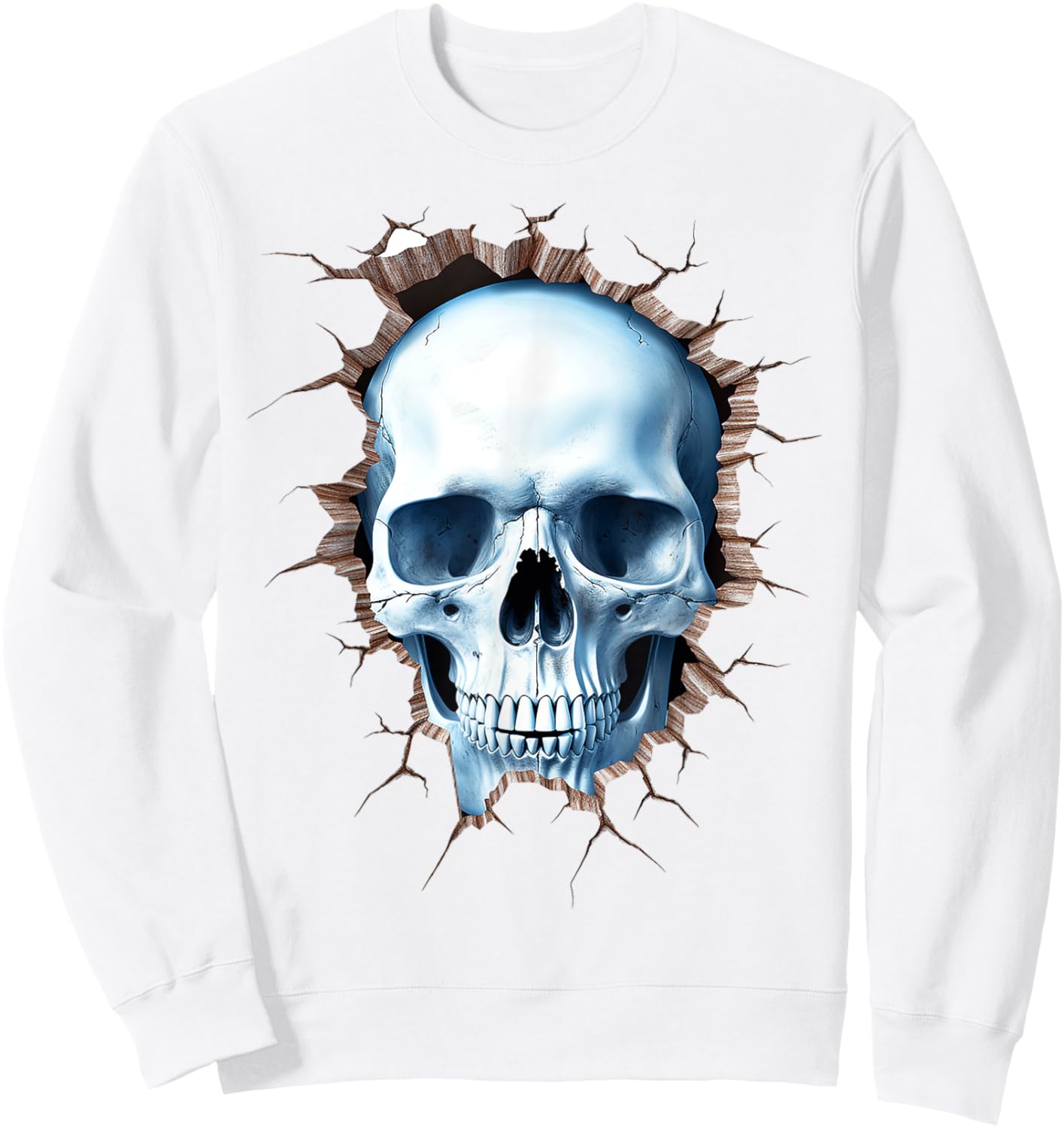 Skull Drawing Artist Illustration Abstract Face Skull , white, S Sweatshirt - Sweatshirt | White