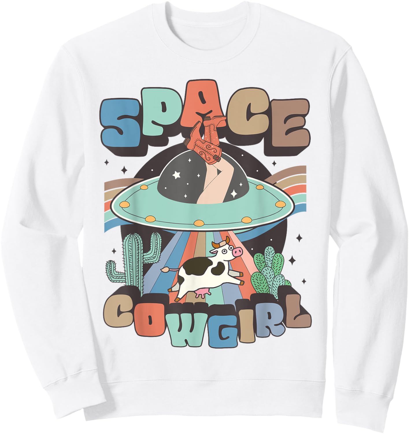 Space Cowgirls Bachelorette Party Rodeo Retro Girls Women Sweatshirt - Sweatshirt | White