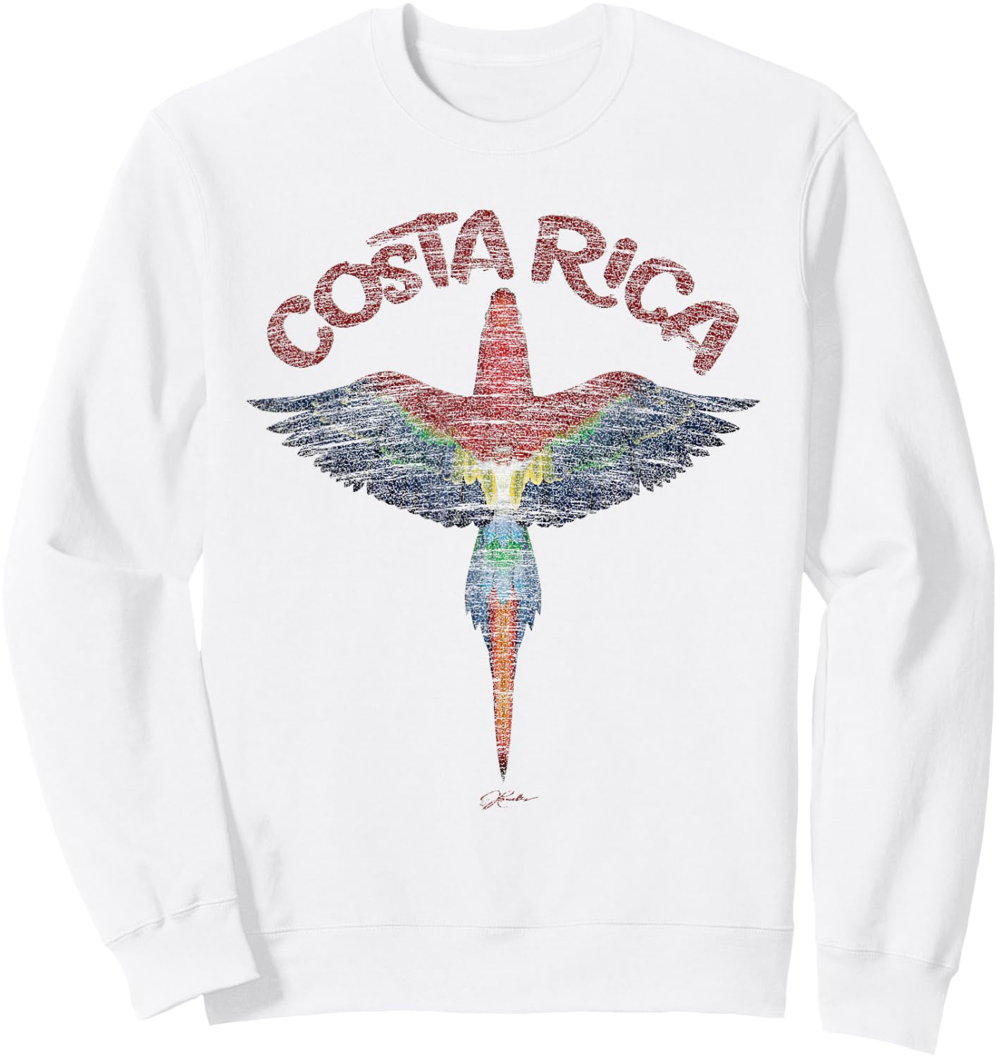 JCombs: Costa Rica Scarlet Macaw Sweatshirt - Sweatshirt | White