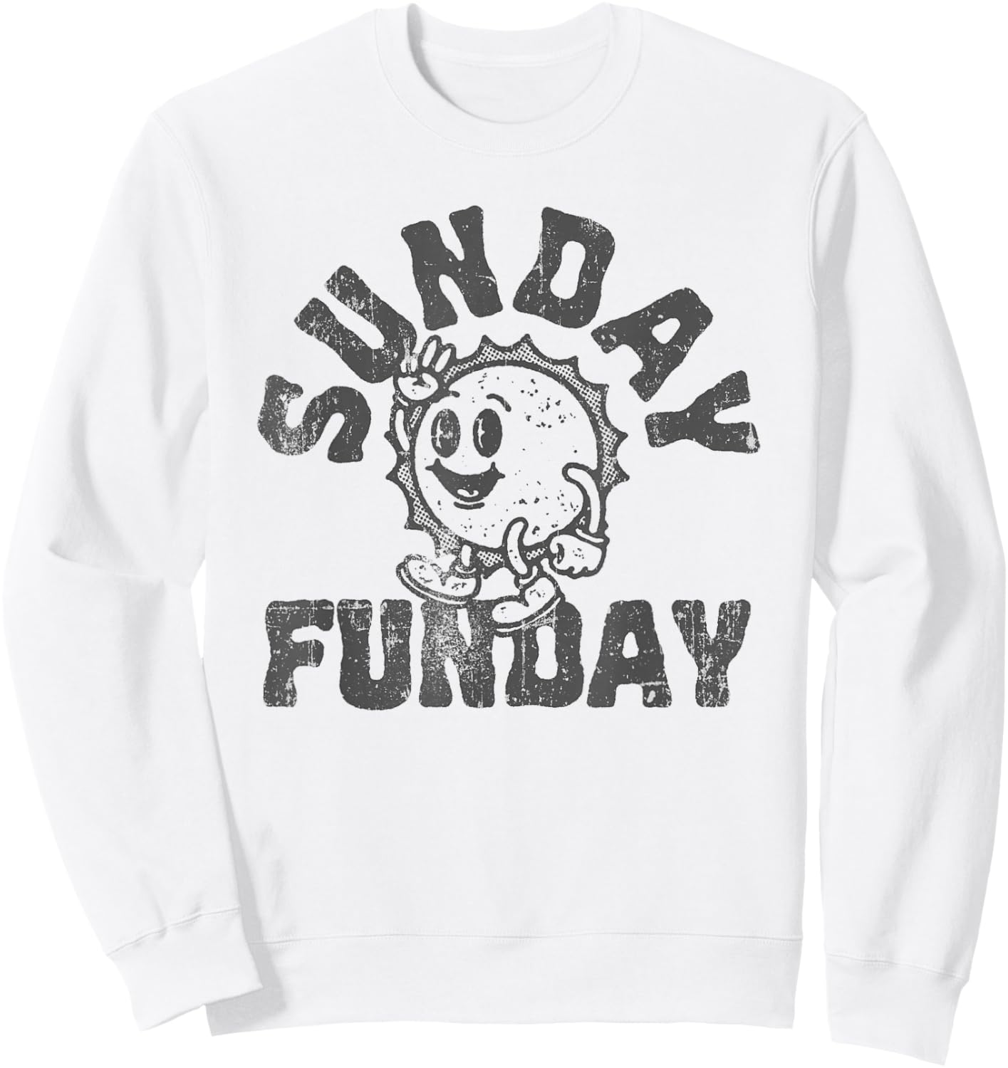Fun Sunday Football Funday Cute Vintage Sun Sweatshirt - Sweatshirt | White