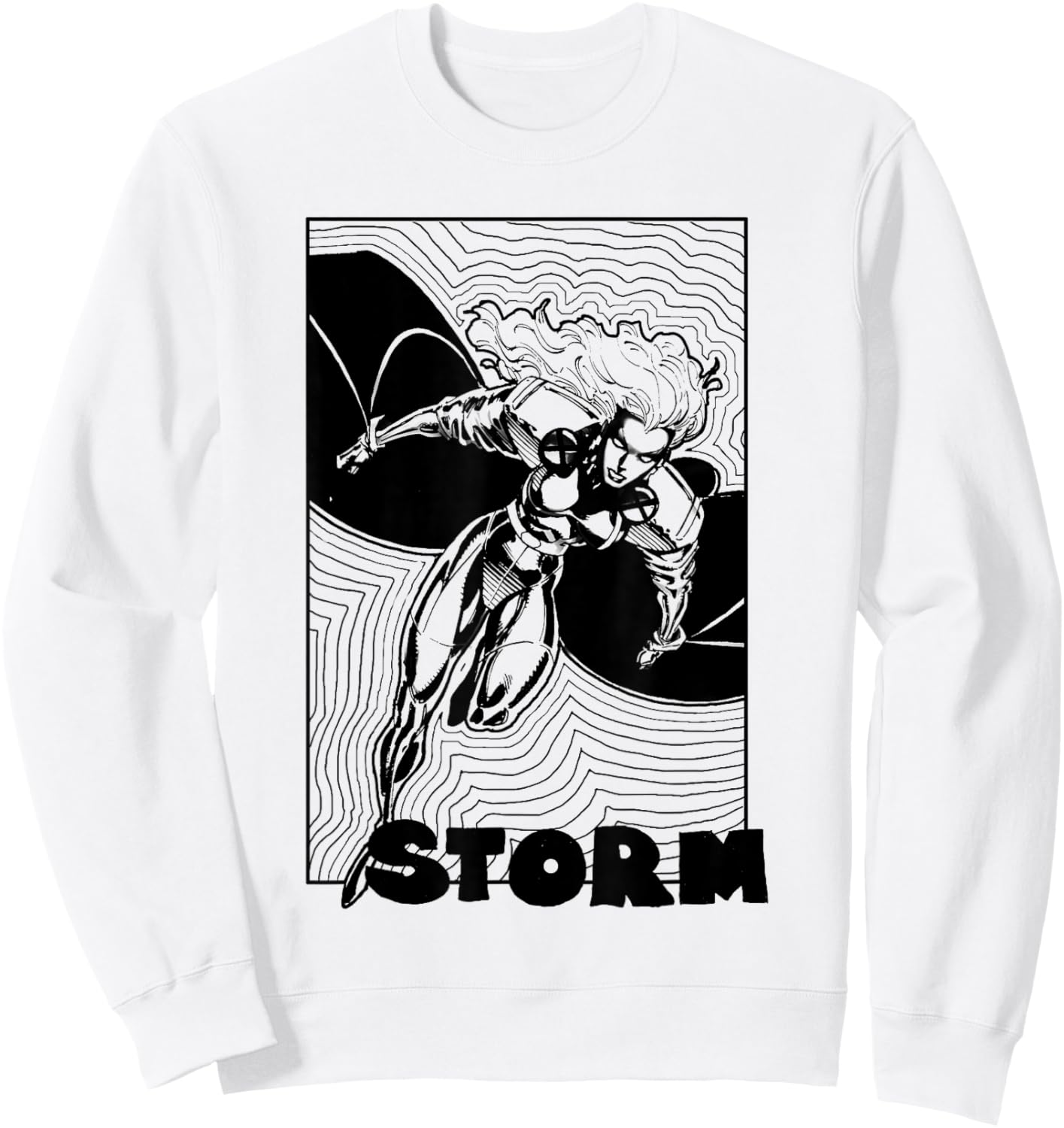 Marvel X-Men Storm Trippy Lines Retro Poster Sweatshirt - Sweatshirt | White