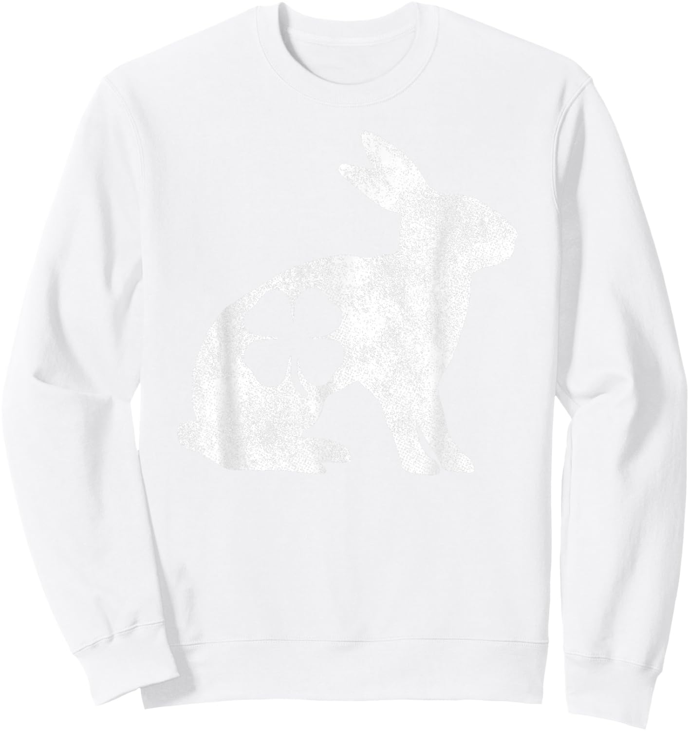 St. Patrick's Day Rabbit Bunny Irish Green Shamrock Clover Sweatshirt - Sweatshirt | White