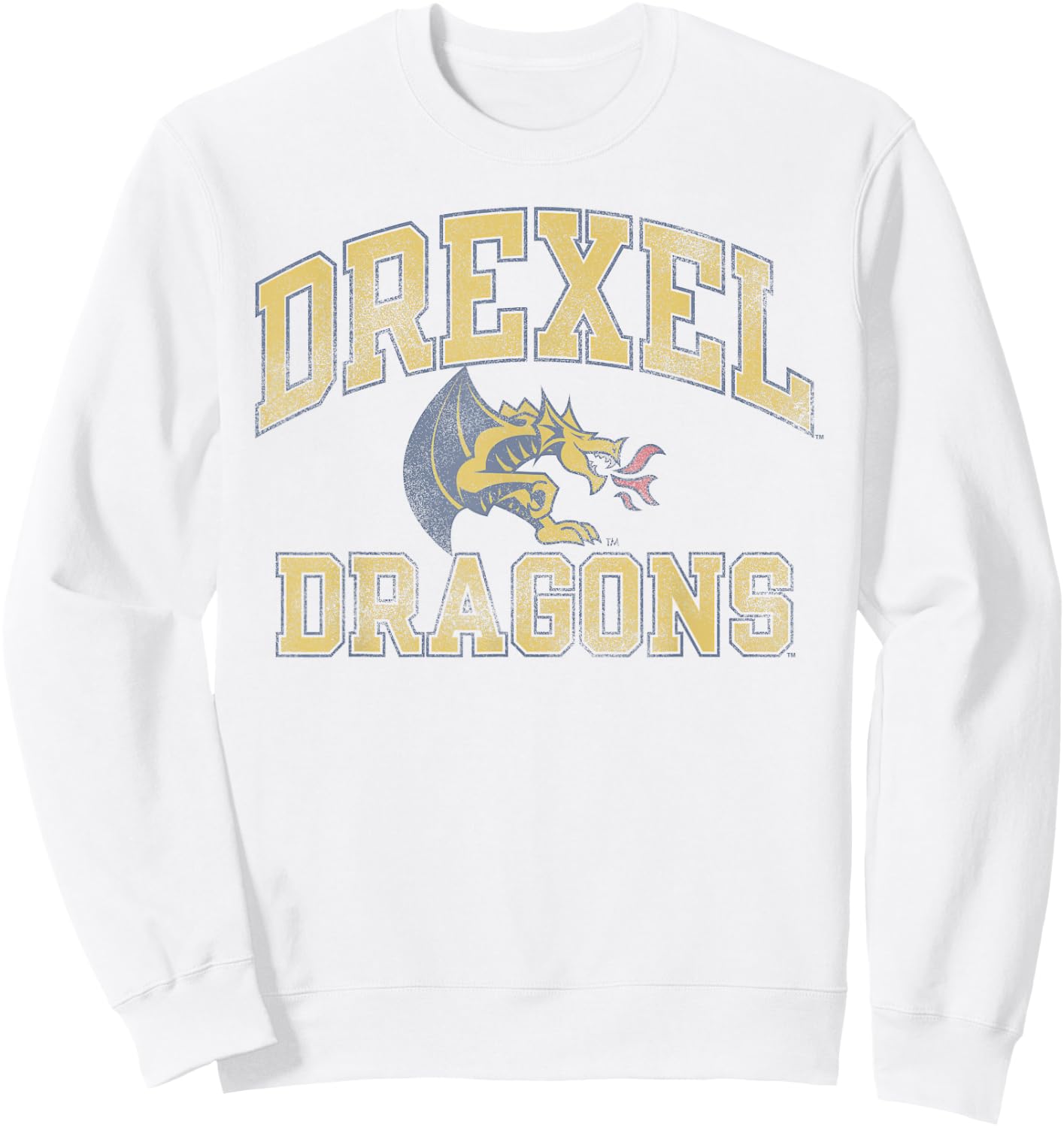 Drexel Dragons Vintage Worn Gray Officially Licensed Sweatshirt - Sweatshirt | White