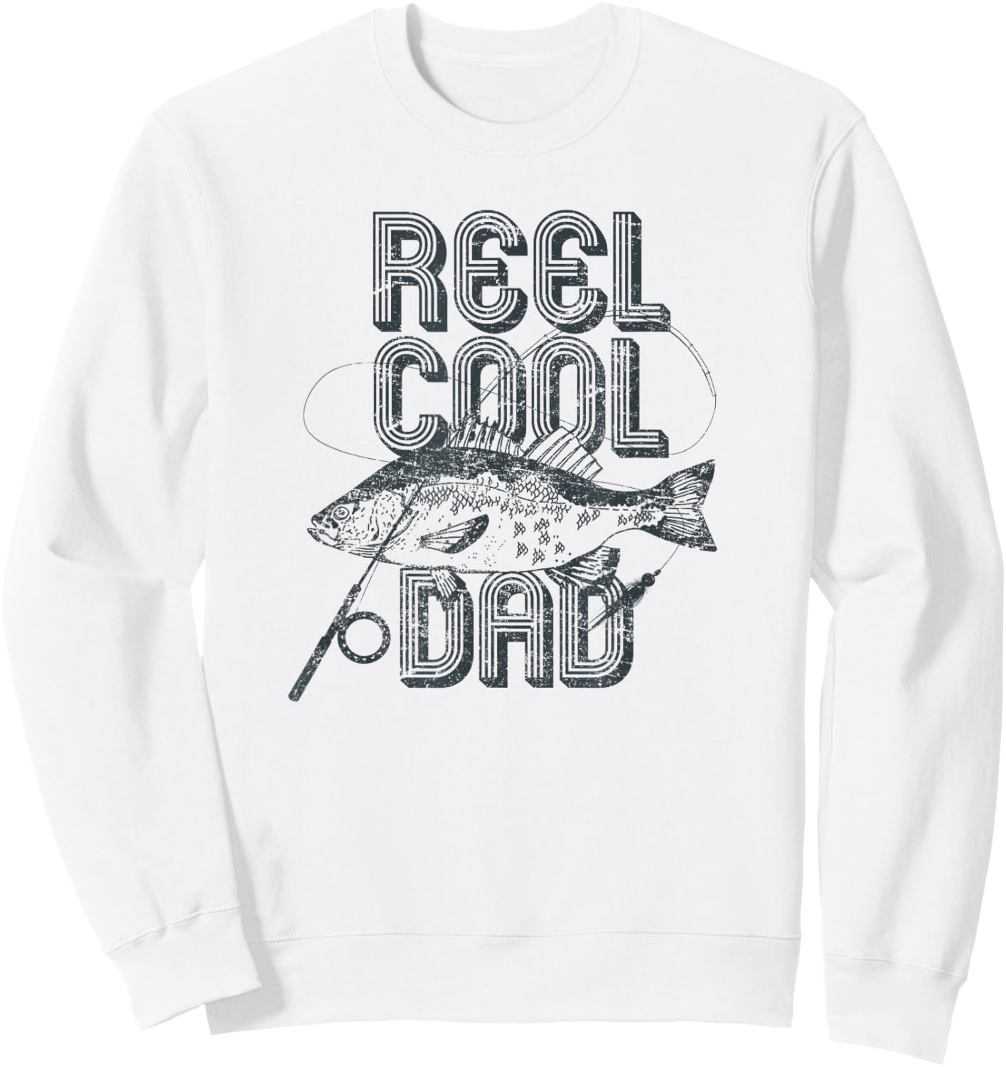 Reel Cool Dad Funny Fishing Fathers Day Gift Fisherman Sweatshirt - Sweatshirt | White