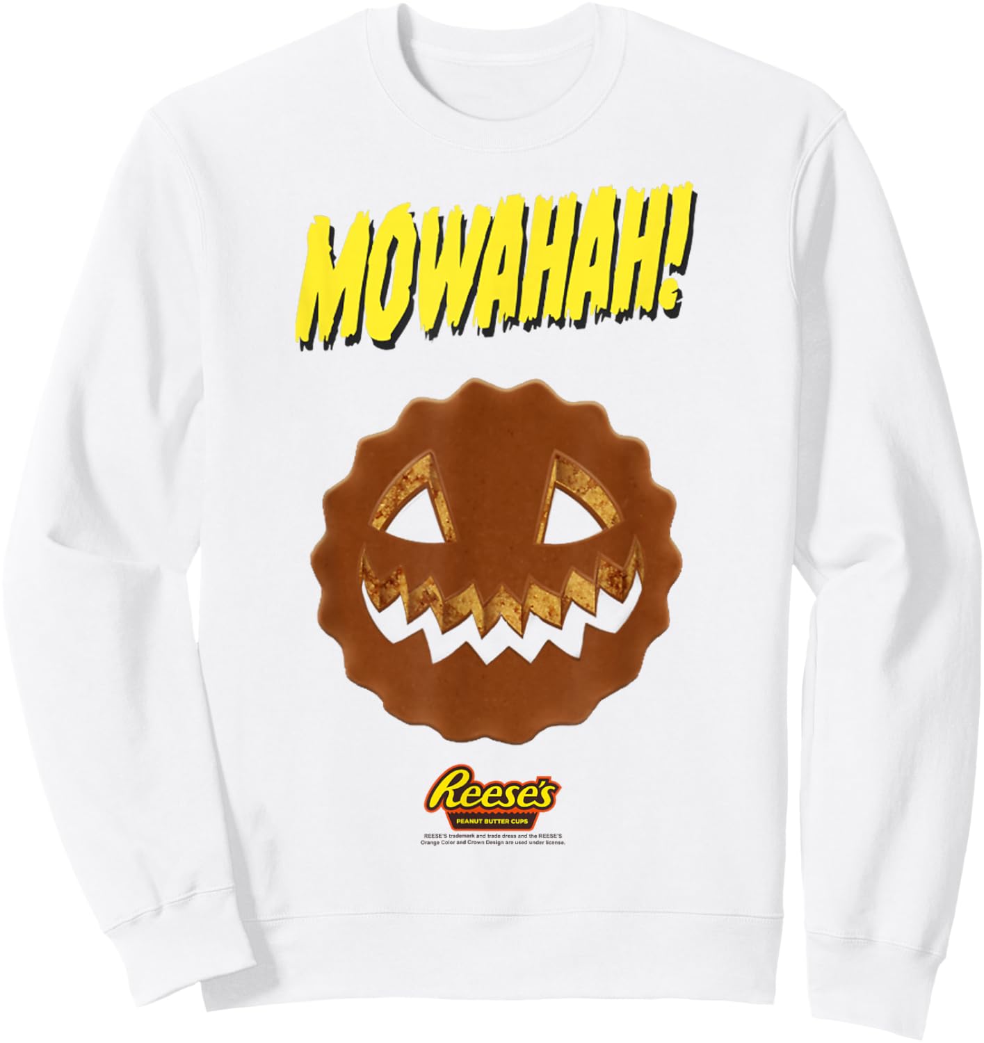 Reese's Halloween Chocolate Jack O' Lantern Mowahah! Sweatshirt - Sweatshirt | White