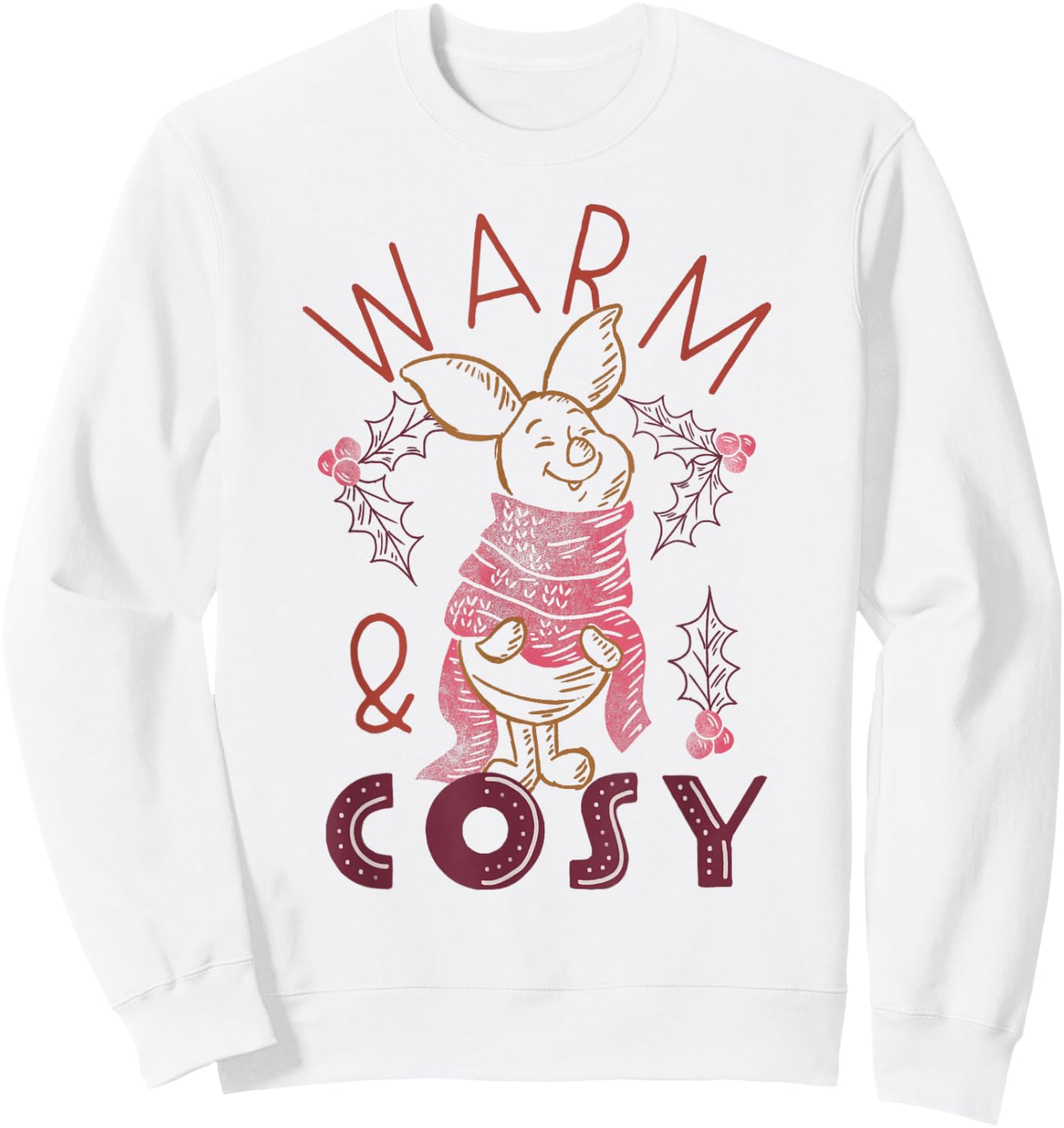 Disney Winnie The Pooh Piglet Christmas Warm Sweatshirt - Sweatshirt | White